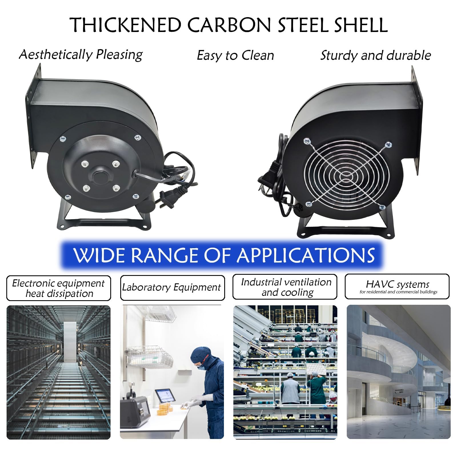 120W Small Centrifugal Blower Fan - 2600 RPM High Speed Airflow for Wood Boiler Furnace, Heat Dissipation & Air Purification | Compact Design for HVAC, Industrial Equipment & Home Ventilation Systems