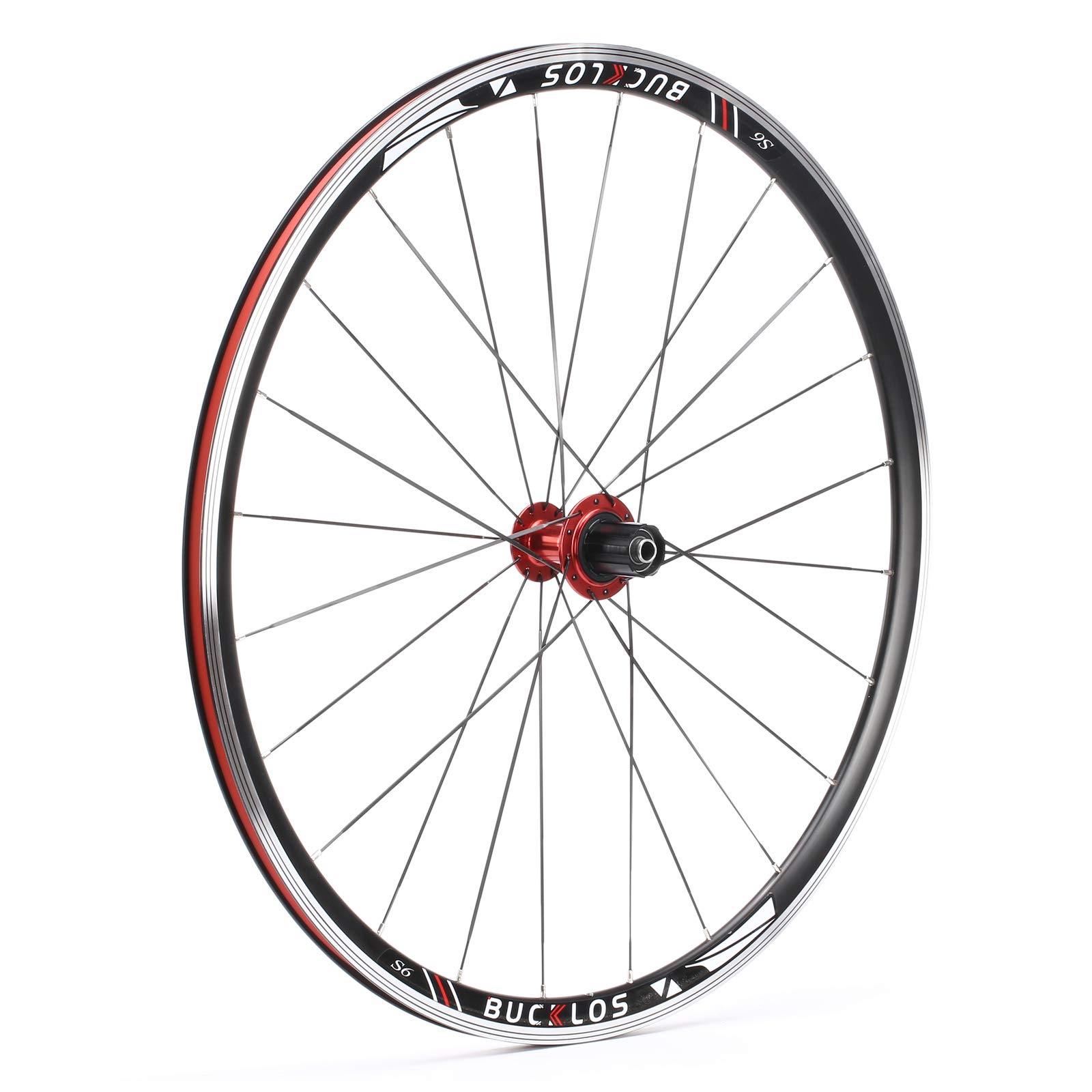 **BUCKLOS 700c Road Bike Wheelset - Aluminum Alloy QR Wheels with V-Brake Clincher, Double Wall Flat Spokes for 7-11 Speed Bikes - Perfect for Commuting, Racing & Fitness Cycling**