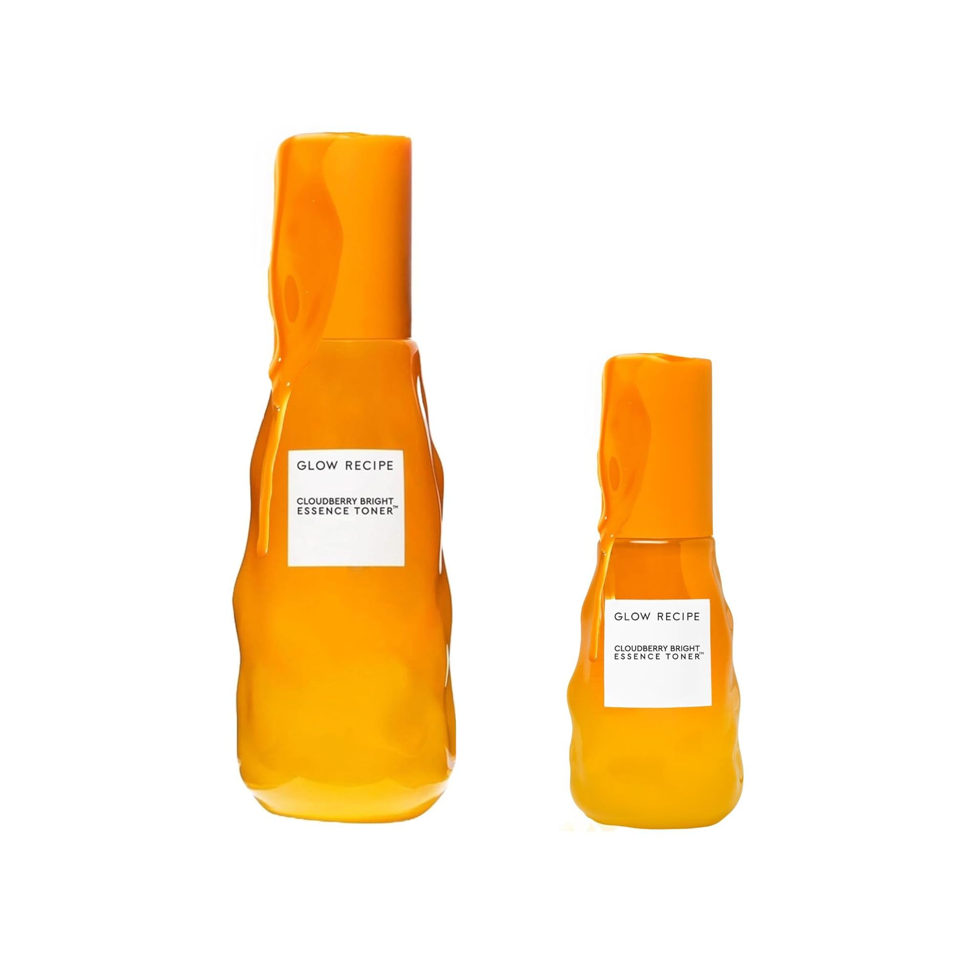 Glow Recipe Cloudberry Brightening Essence Toner Bundle - Full Size 75ml + Travel Size 30ml | Vitamin C Dark Spot Treatment for Glowing Skin | Perfect for Daily Skincare Routine & Travel Essentials