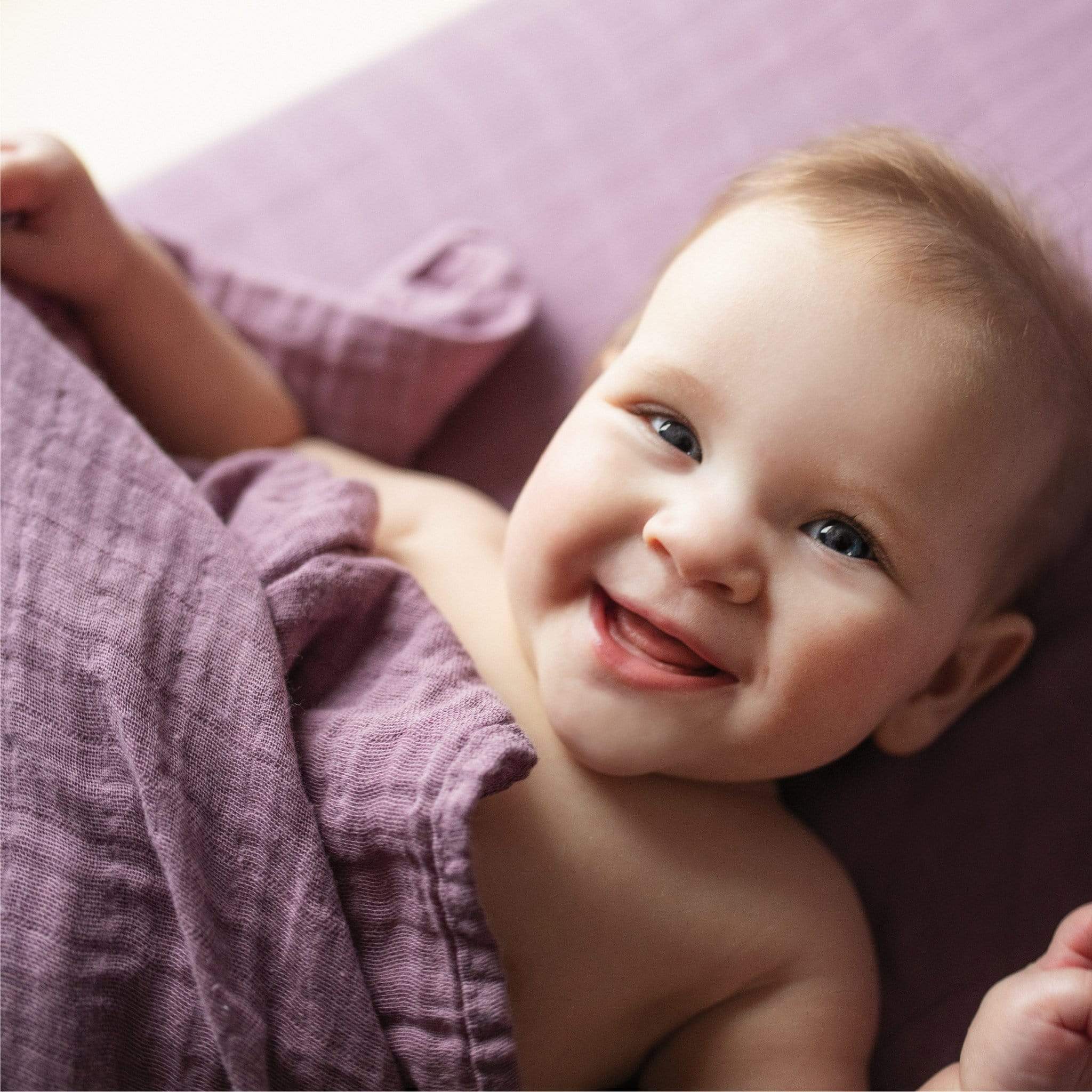 Premium 100% Cotton Muslin Fitted Crib Sheet - Soft, Breathable & Hypoallergenic Baby Bedding (Plum) for Nursery, Daycare & Travel Cribs