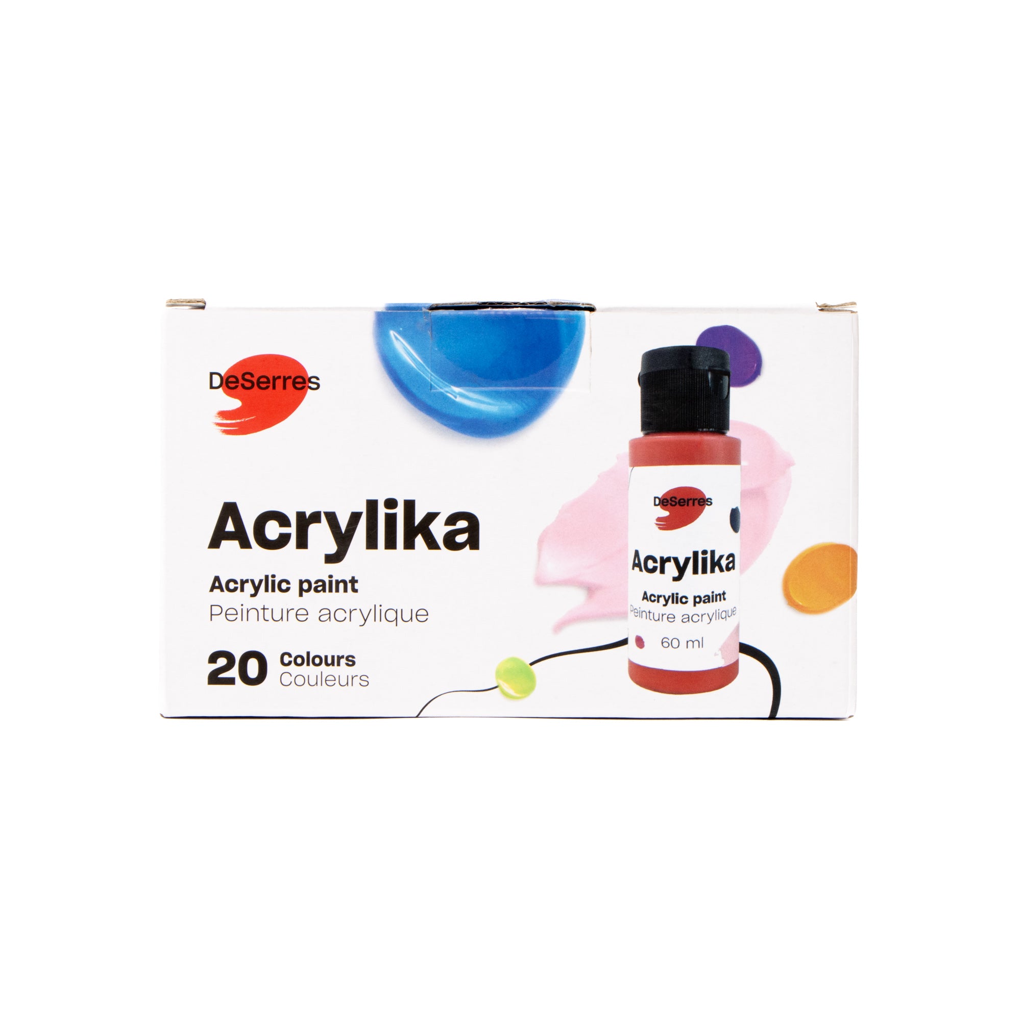 Acrylic Paint Kit - 20 Colors x 60ml Tubes for Artists & Beginners | Perfect for Canvas Painting, DIY Crafts & Home Decor Projects