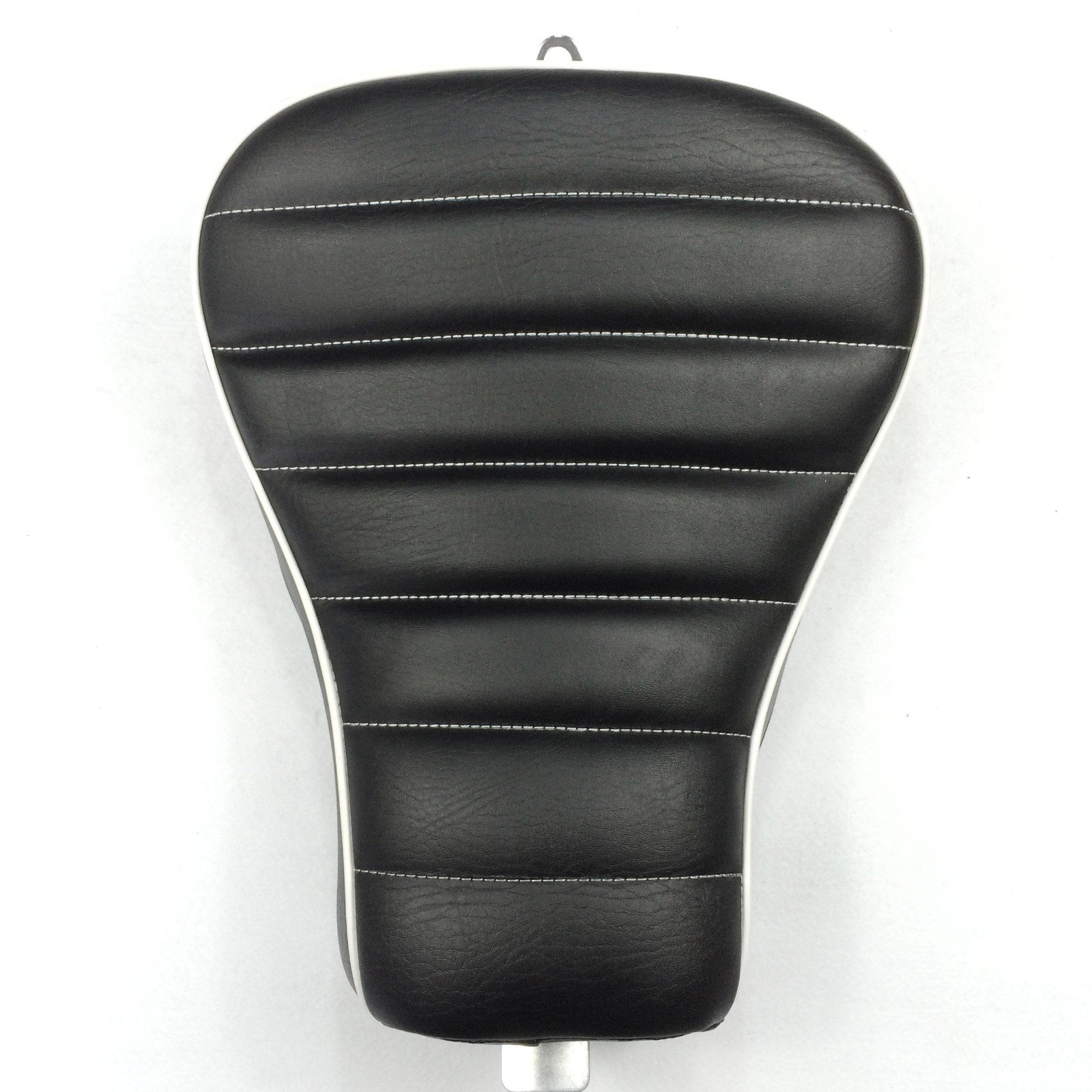 Custom Black Front Solo Driver Cross Stripe Leather Seat for Harley-Davidson XL1200X X48 X72 (2010-2015) - Durable Motorcycle Seat for Comfortable Cruising & Long Rides