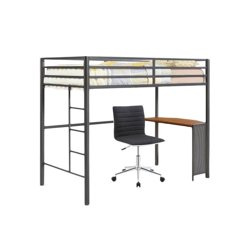 Home Square 2-Piece Dorm Bedroom Set with Study Chair & Loft Bed - Space-Saving Furniture for Small Rooms & College Dorm Essentials