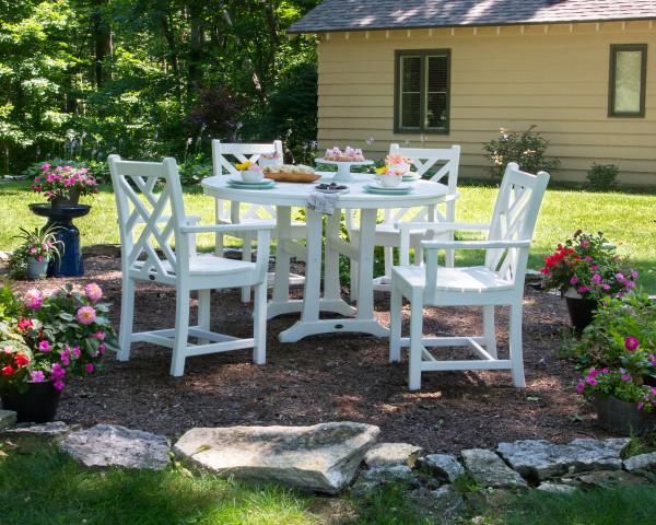 Polywood Chippendale Dining Arm Chair - Classic Outdoor/Indoor Patio Furniture - Perfect for Dining Room, Garden, and Backyard Relaxation