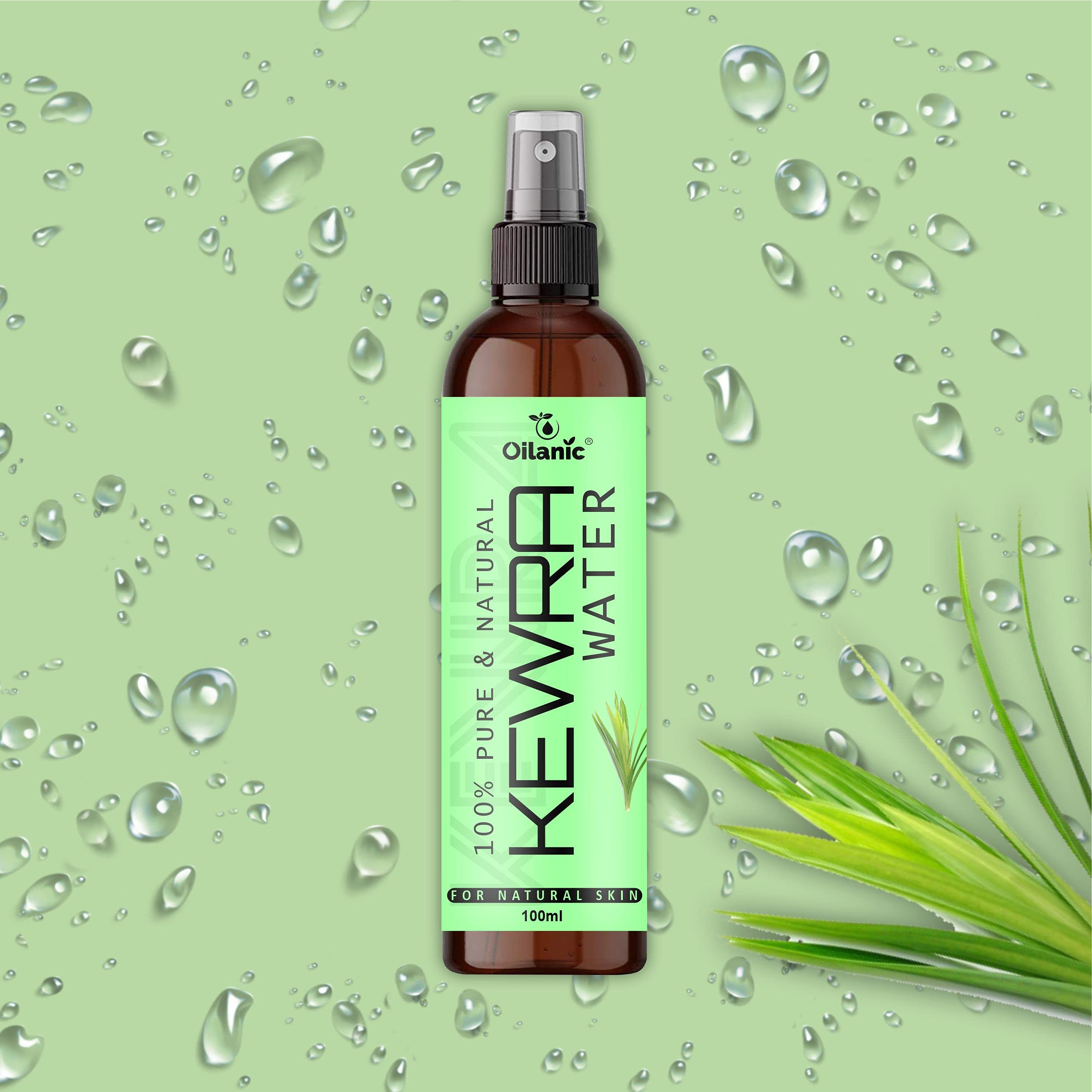 Oilanic Premium Kewra Water for Men & Women - 4 Bottles of 100ml (400ml) | Natural Fragrance for Aromatherapy, Cooking & Skincare