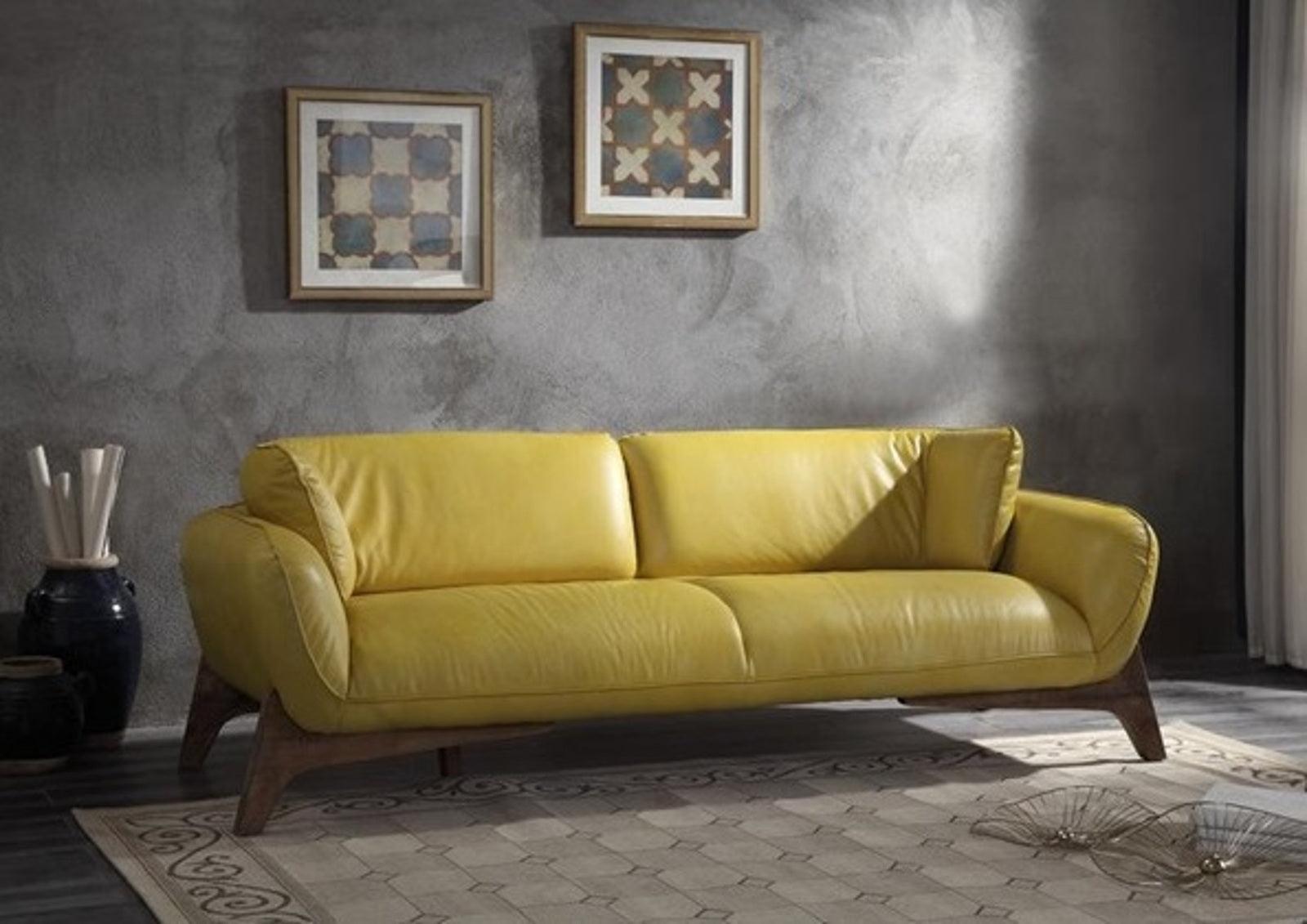 Acme Pesach Sofa in Mustard 55075 - Comfortable Modern Living Room Couch for Passover & Year-Round Use