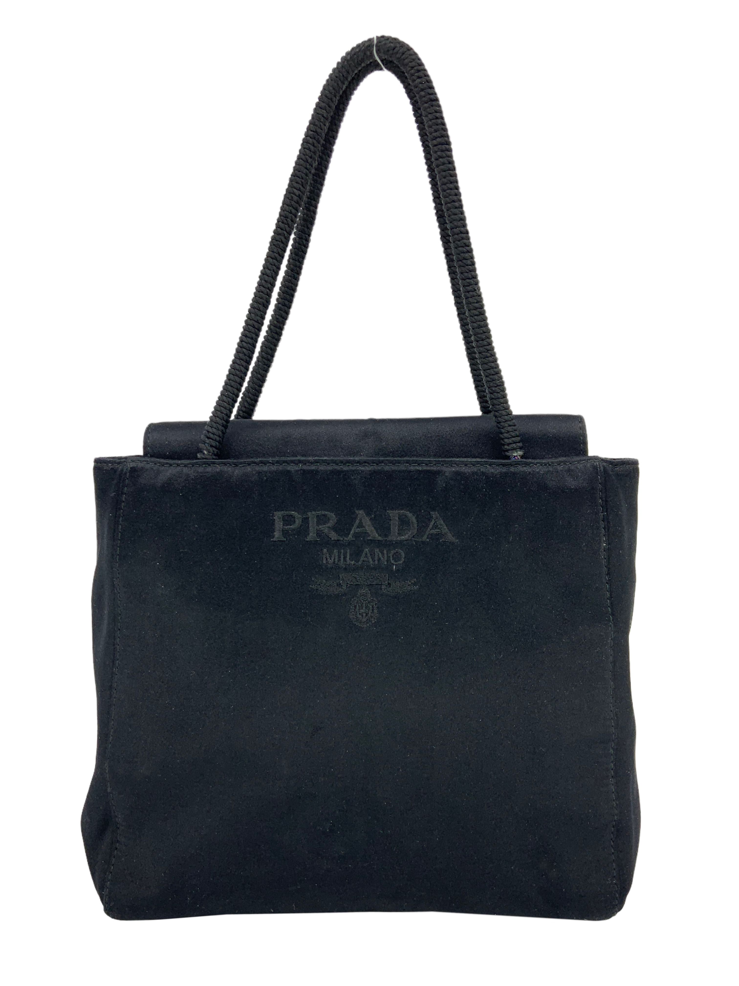 PRADA Vintage Satin Small Tote Bag for Women | Luxury Designer Handbag | Perfect for Work, Travel & Evening Events