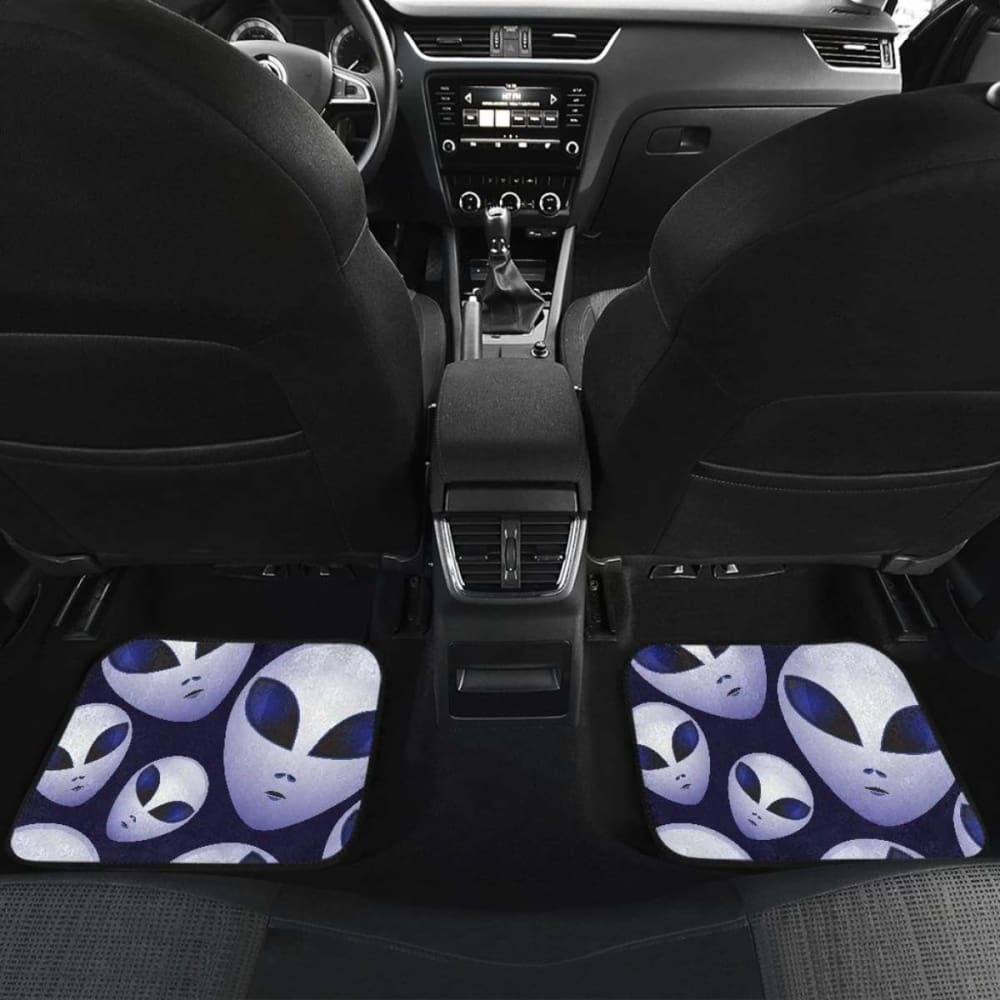 Alien Pattern Print Car Mats - Non-Slip Front & Back Floor Mats for Cars, SUVs, Trucks - Durable & Easy to Clean - Perfect for Sci-Fi Fans & Unique Car Interior Styling