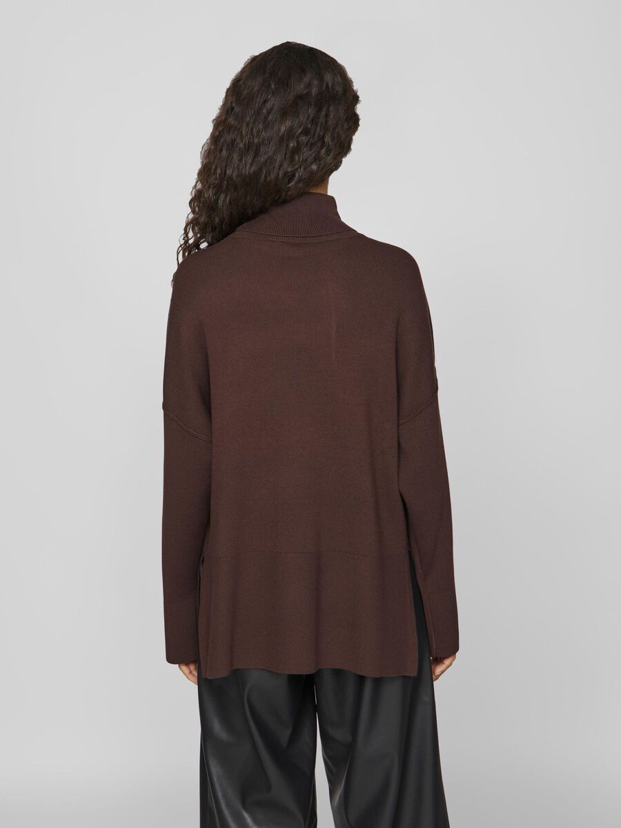 Harper Rollneck Sweater Women's Coffee Bean Color - Cozy Winter Knit Pullover for Casual Outfits & Layering