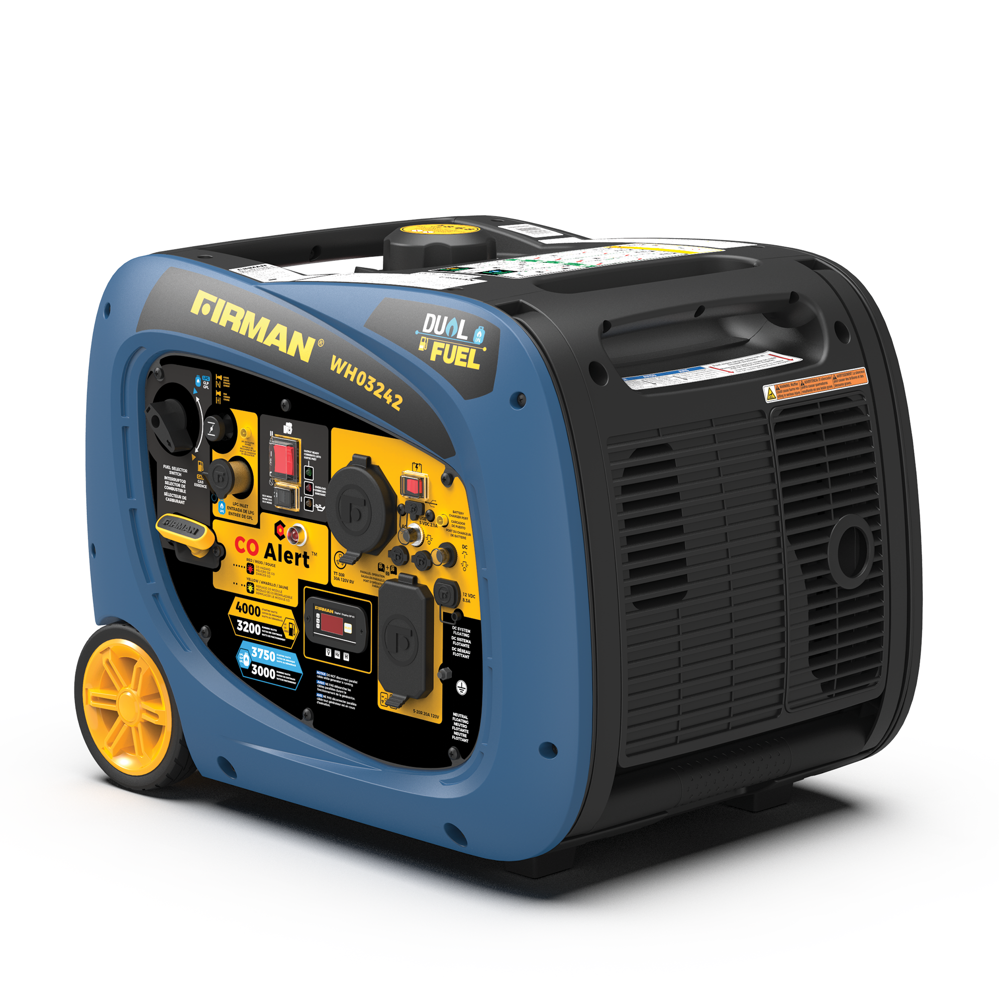 Refurbished 4000W Dual Fuel Inverter Generator with Electric Start - Perfect for Camping, RV Trips & Emergency Power Backup