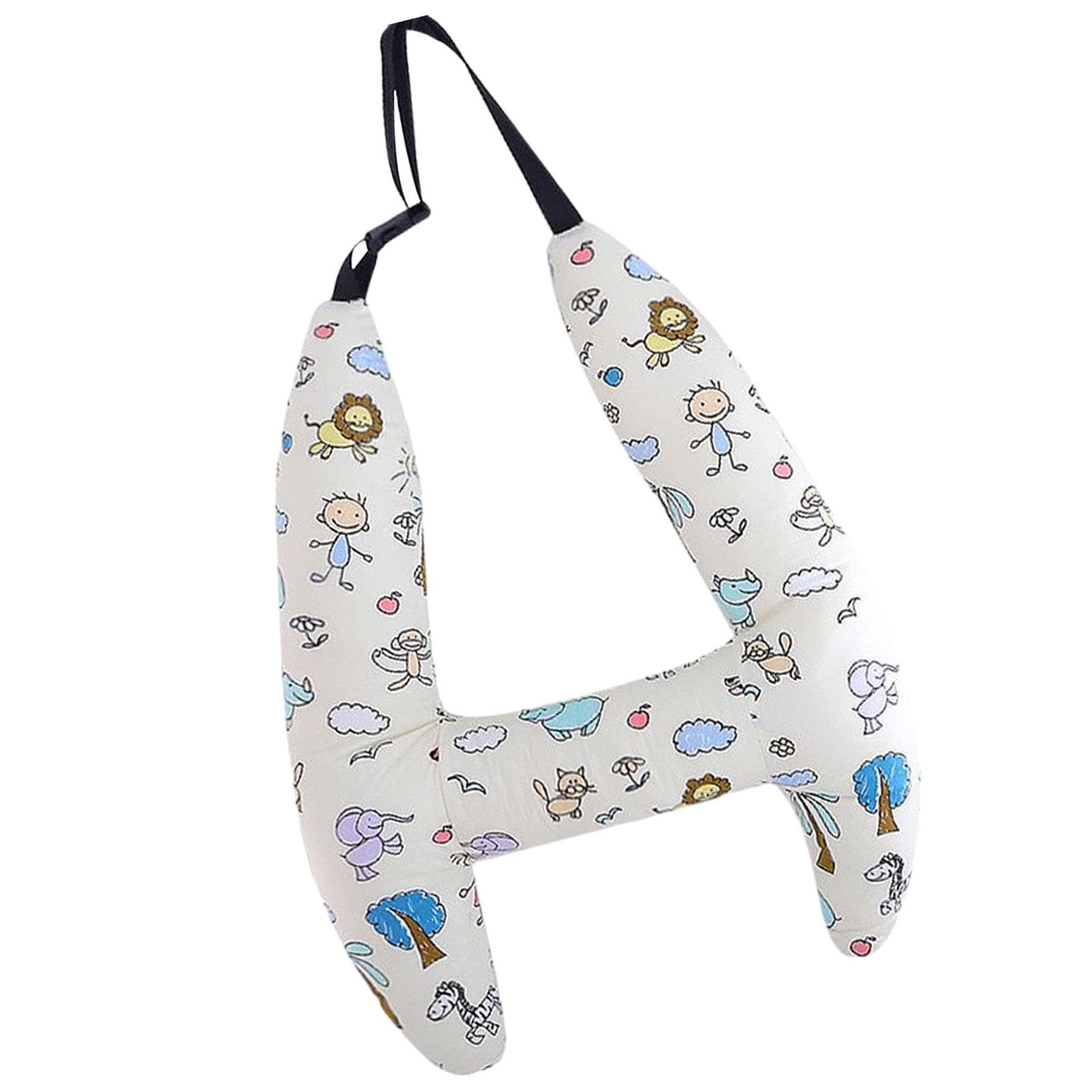 THE STYLE SUTRA® Car Back Seat Travel Pillow - Comfortable Neck Support Cushion for Long Distance Travel & Road Trips - Soft White Animal Design - Perfect for Sleeping in Cars, Airplanes & Camping