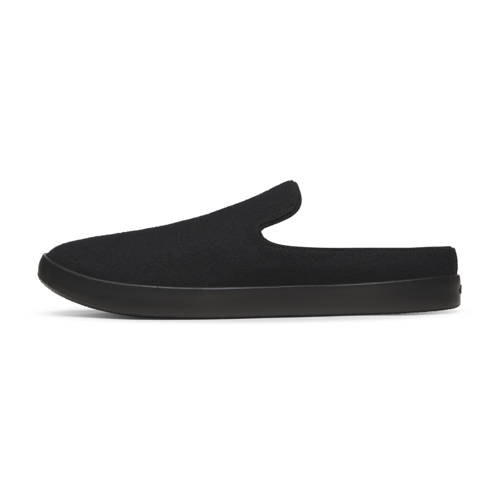 Women's Wool Lounger Mule Slippers - Soft Natural Black House Shoes with Comfortable Sole for Cozy Home Relaxation & Winter Wear