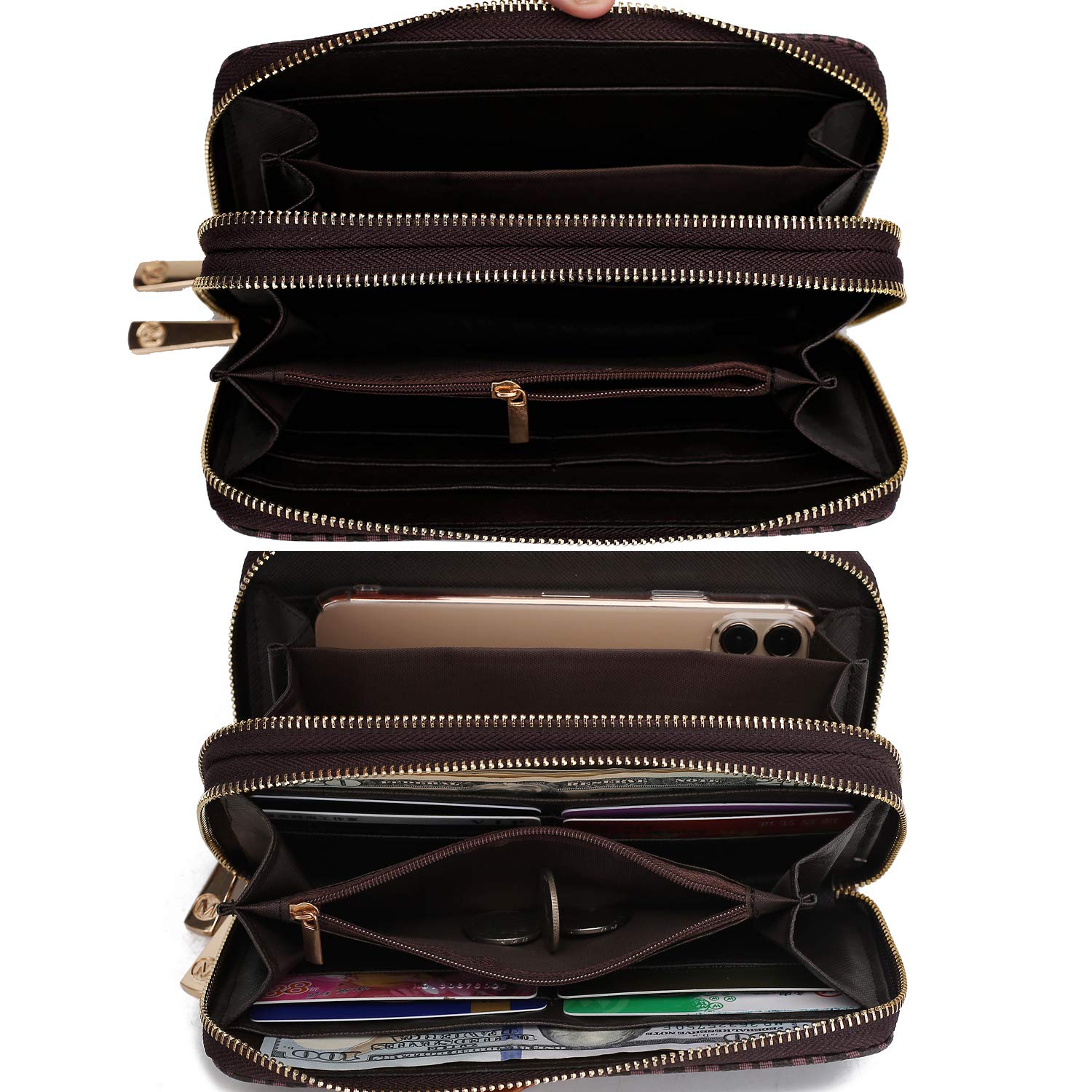 MKF Collection Vegan Leather Wristlet Wallet for Women - Small RFID Blocking Credit Card Holder with Zipper Coin Pocket, Slim Wallet Purse & Handbag Clutch by Mia K | Perfect for Everyday Use, Travel, and Night Out Accessories