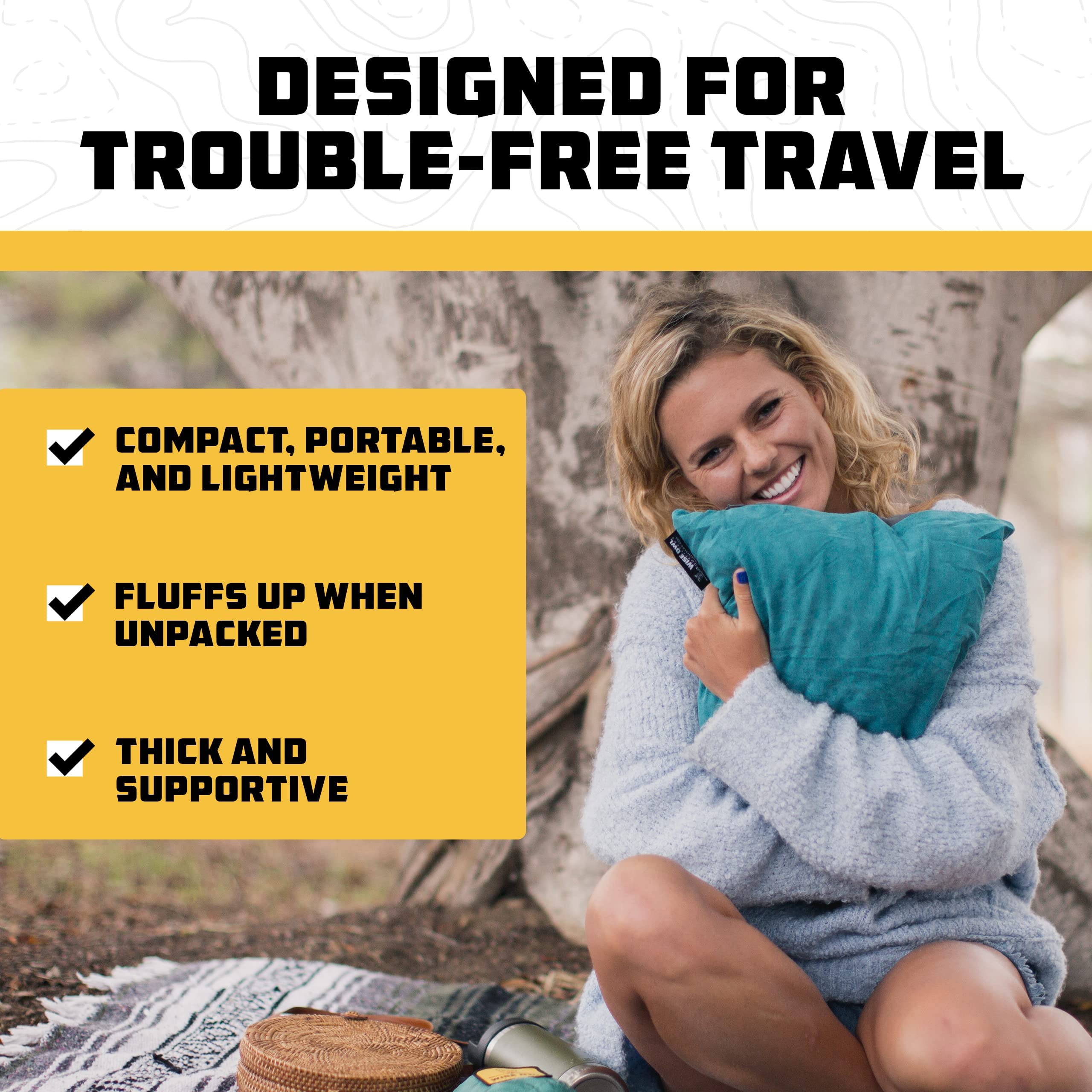 Wise Owl Outfitters Camping Pillow & Blanket Set - Lightweight & Compact for Backpacking, Hiking, Travel - Essential Winter Camping Gear for Tents, RVs & Outdoor Adventures