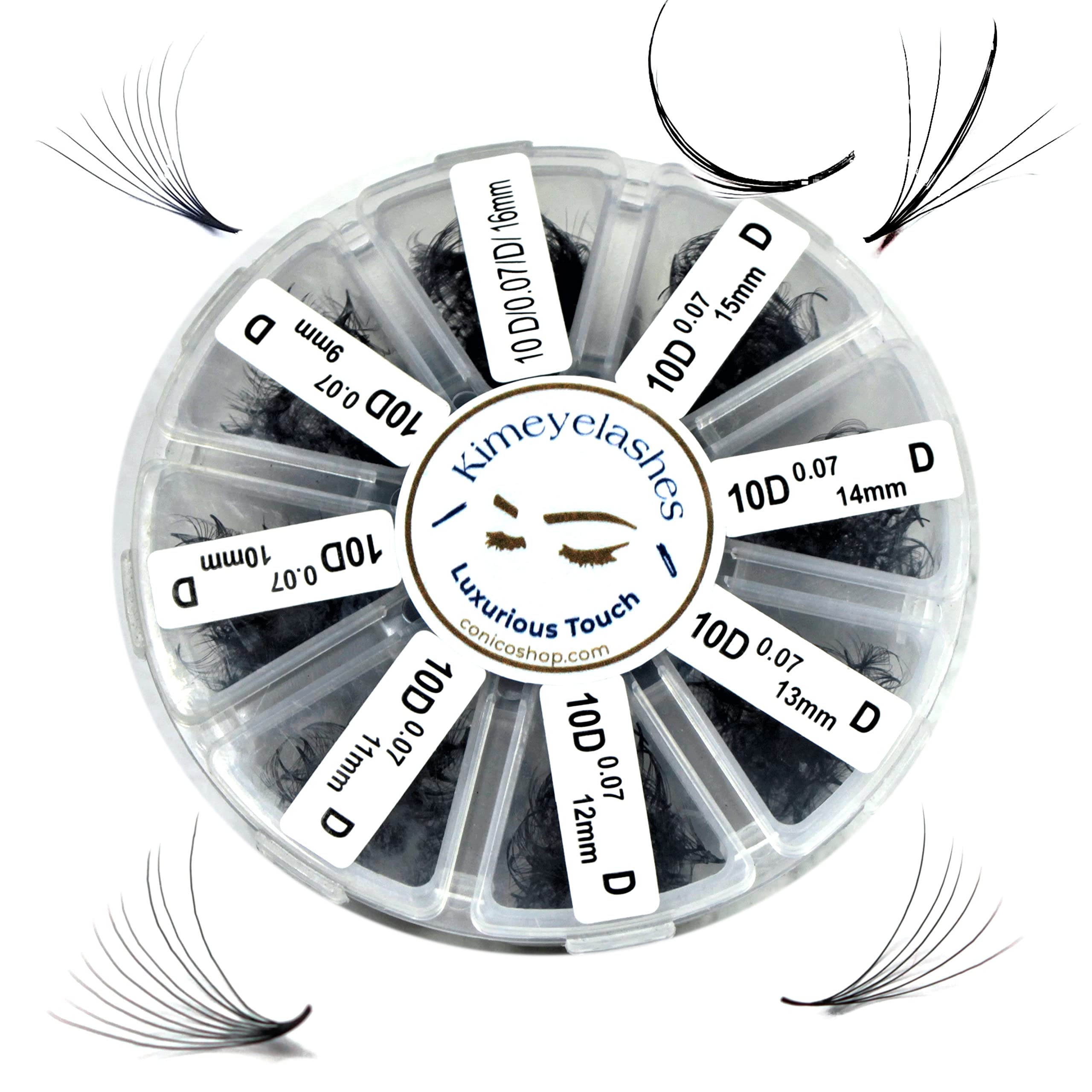 Premium 1000 Pcs Mixed Lengths 9-16mm Loose Eyelash Fans - C & D Curl Handmade Russian Volume Lashes (4D-10D) for Professional Extensions | Perfect for Salon, Bridal & Special Occasion Makeup