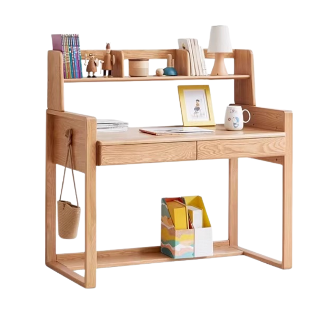 51.1x23.6x29.5 inch / 130x60x75 сm / natural wood color / oak desk + low shelf