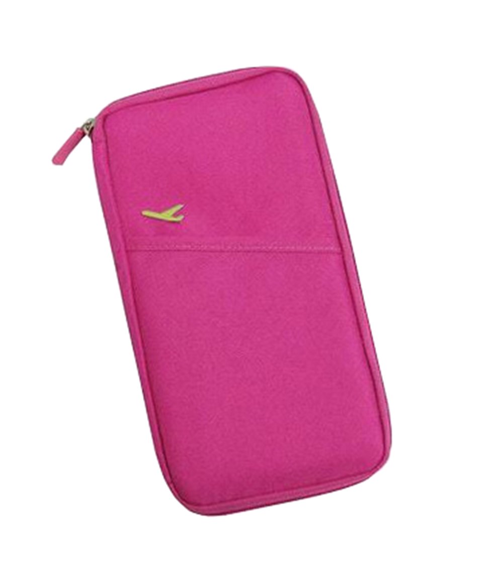 Premium RFID Blocking Travel Wallet Passport Holder with Hand Strap - Secure Document Organizer for International Trips (Hot Pink) | Ideal for Airports, Vacations & Business Travel