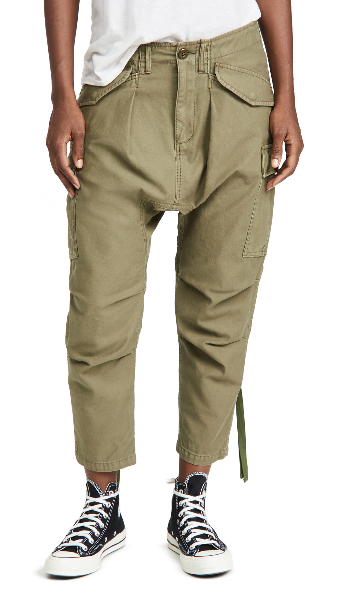 R13 Women's High Waist Cargo Pants - Stylish & Comfortable Long Rise Trousers for Casual Wear, Outdoor Adventures & Street Fashion