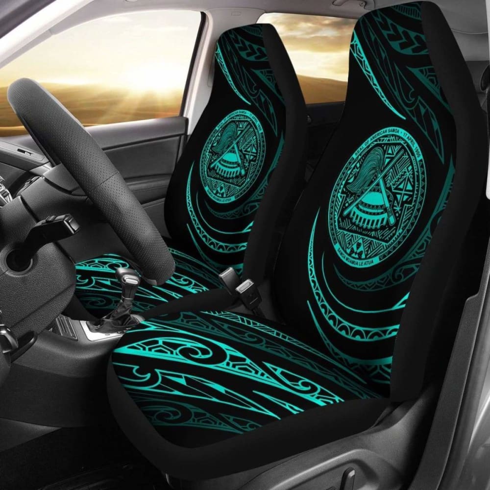 Premium American Samoa Car Seat Covers - Turquoise Frida Style (Model 105905) for Cars, SUVs & Trucks | Waterproof & Comfortable Seat Protectors for Travel, Commuting & Road Trips