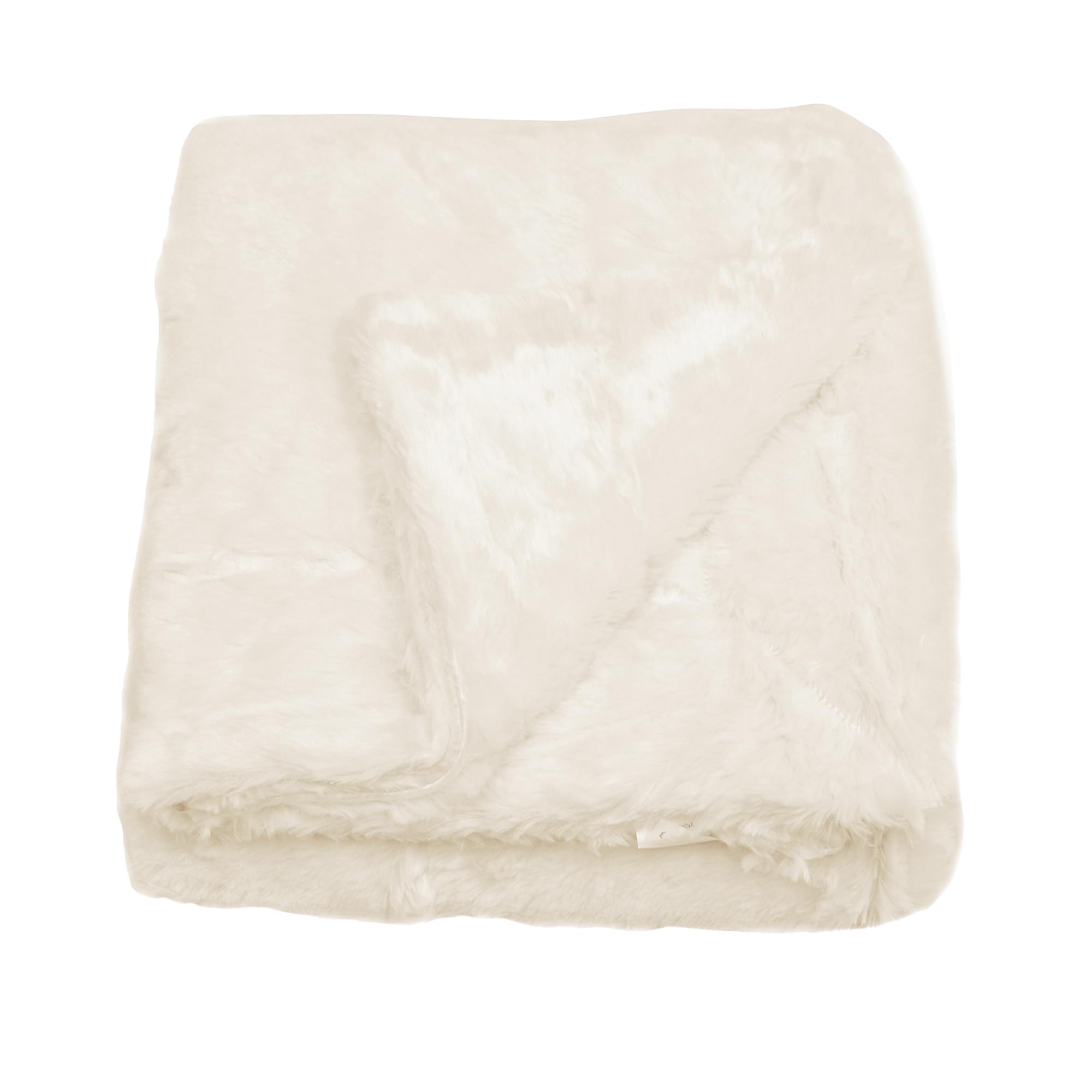 Luxury Double Sided Faux Fur Throw Blanket - Ivory 50