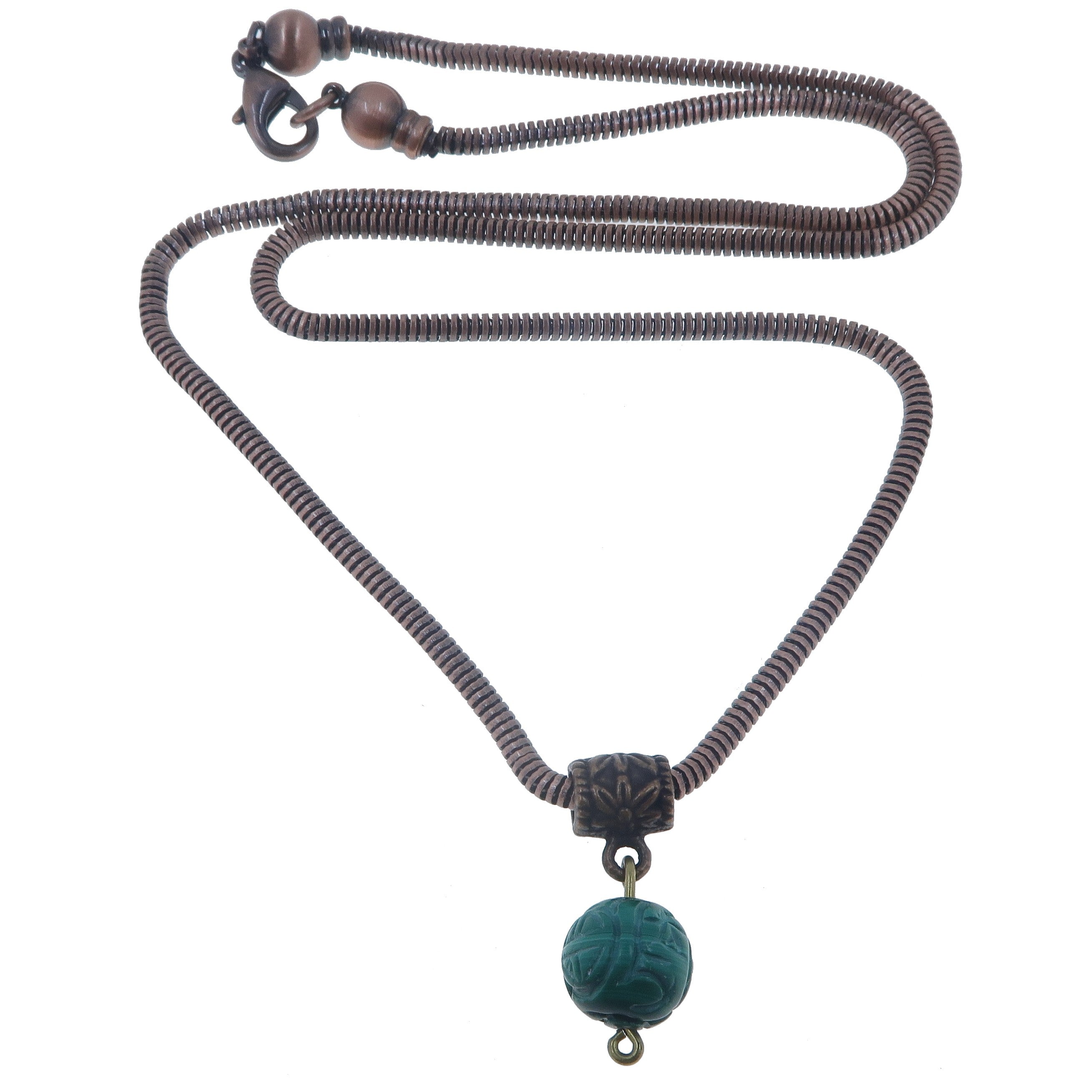 Malachite Necklace - Handcrafted Enchanted Emerald Isle Carved Gemstone Jewelry for Women | Perfect for Spiritual Healing, Meditation & Boho Fashion