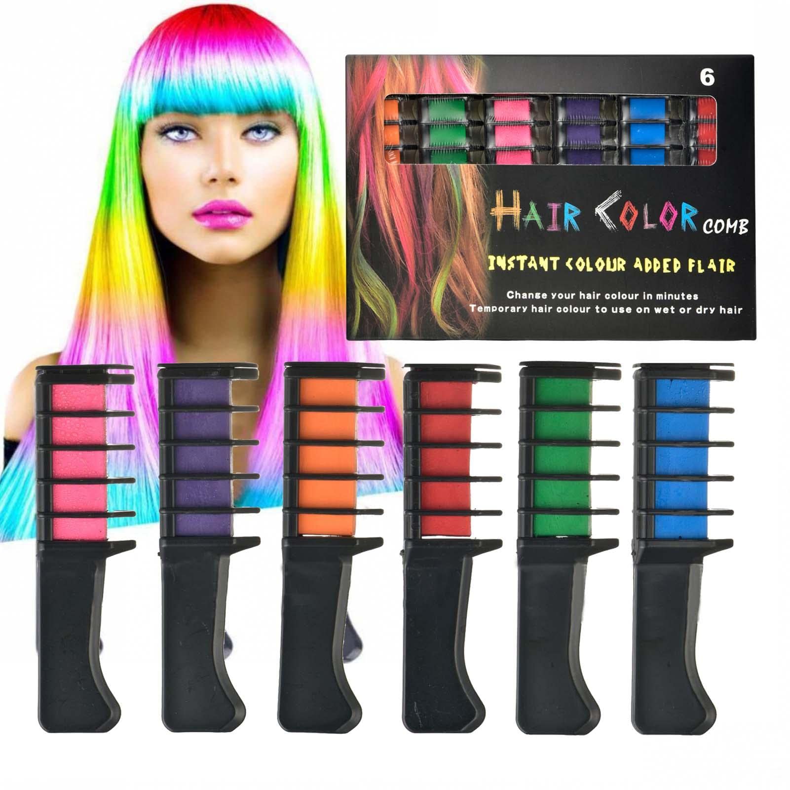 Shichangda 2 Pack Temporary Hair Chalk Set - 6 Vibrant Colors for Girls, Non-Toxic & Washable Hair Dye - Perfect for Birthday Gifts, Halloween Costumes, Parties & Creative Play