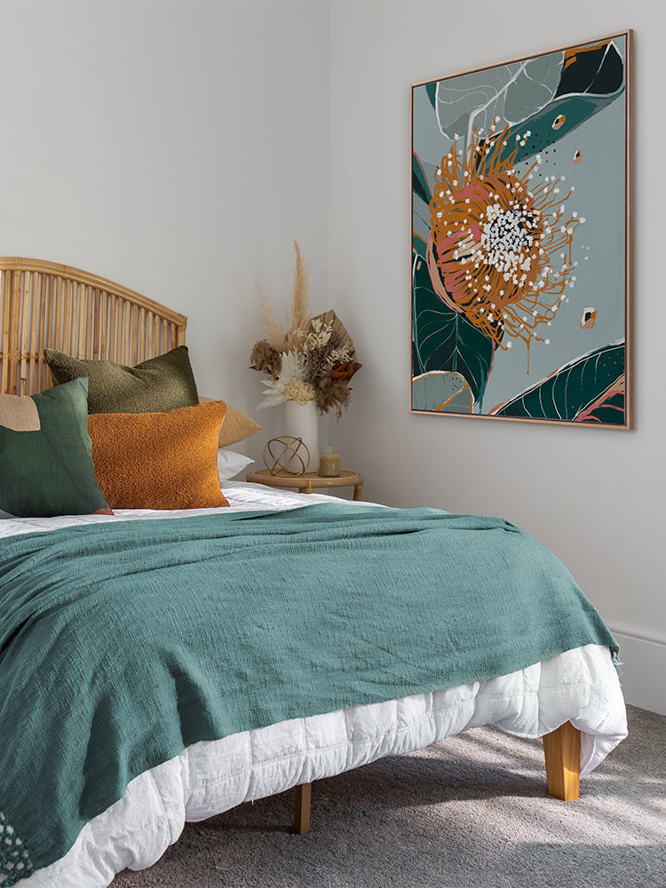 Dusty Flowering Gum II Canvas Art Print - Australian Floral Wall Decor for Living Room, Bedroom & Office - Perfect for Home & Office Decor