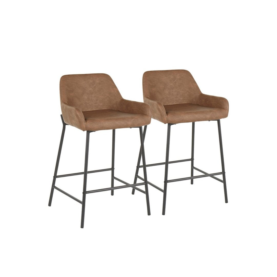 Daniella Counter Stools Set of 2 - Modern Bar Stools with Back Support for Kitchen Island, Breakfast Bar & Home Decor