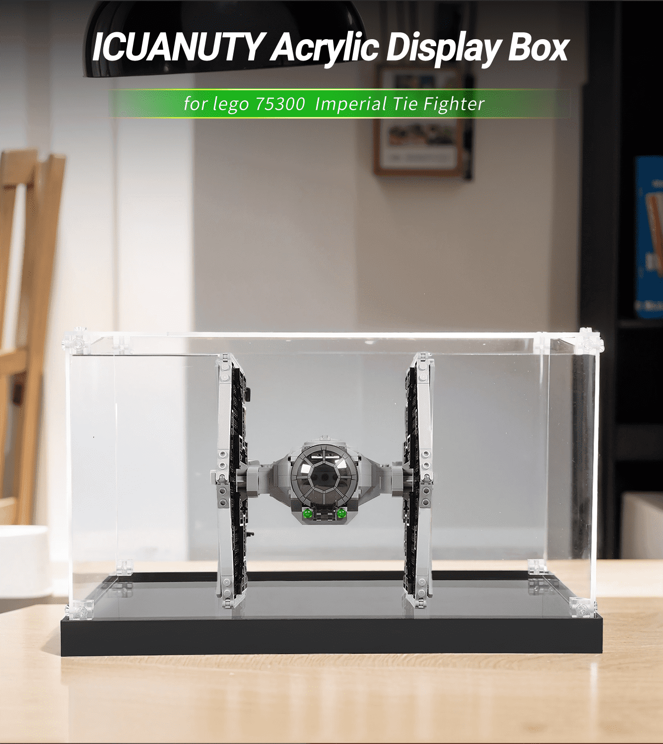 LEGO Iron Man Bust Imperial Tie Fighter 75300 Display Case - Premium Acrylic Showcase for Collectible LEGO Sets | Perfect for Home Decor, Office Display & Gift Giving