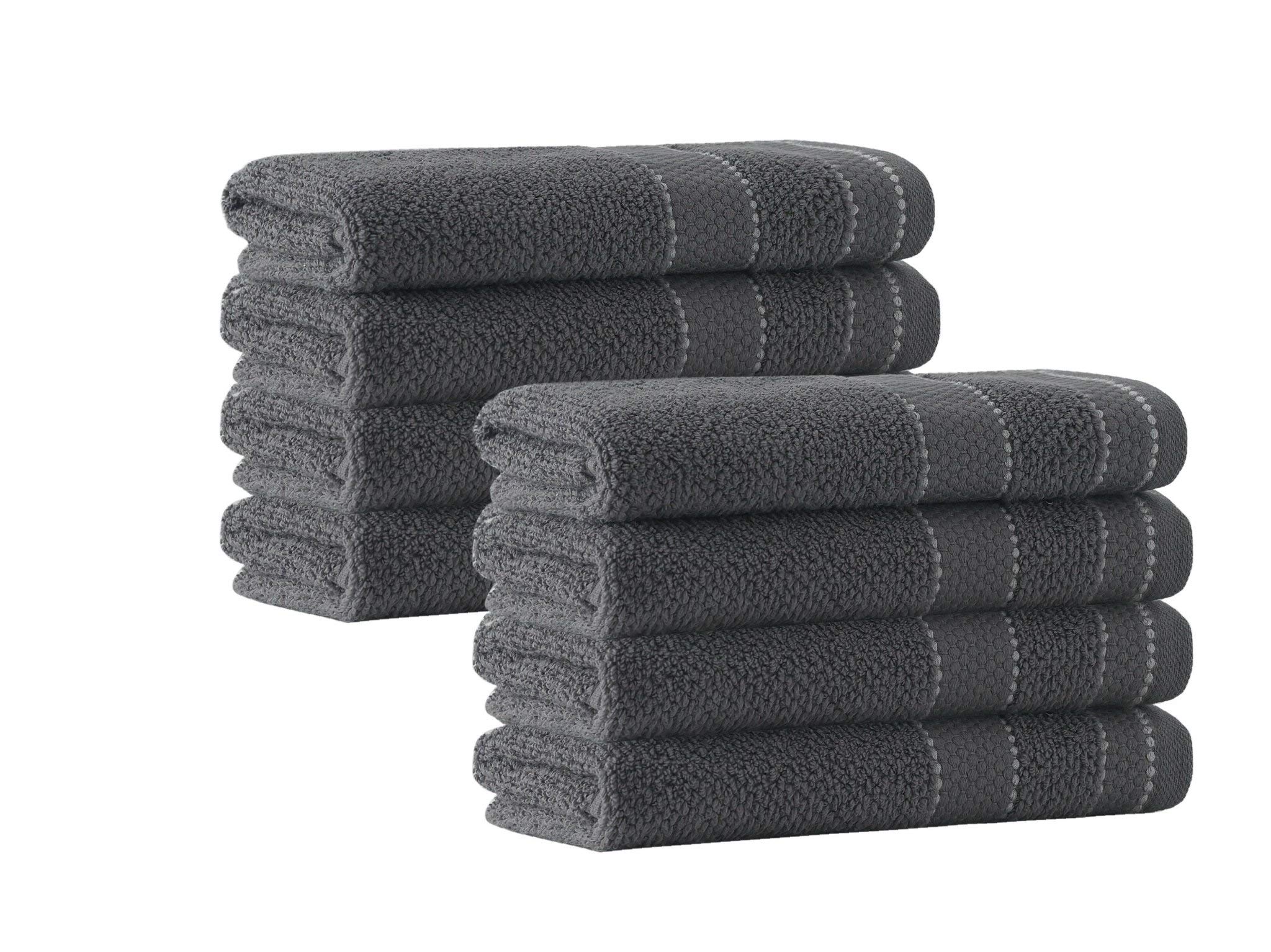 Premium Monroe Turkish Towels Set of 8 - Ultra Soft & Absorbent Zero Twist Hand Towels - Quick Dry Bath & Kitchen Towels for Spa, Beach, Gym & Guest Bathrooms