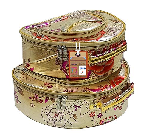 Atorakushon® Travel Makeup Storage Box & Cosmetic Organizer - Portable Vanity Case for Jewelry, Necklaces & Toiletry (Gold) | Perfect for Women's Travel, Home Organization & Daily Beauty Routine