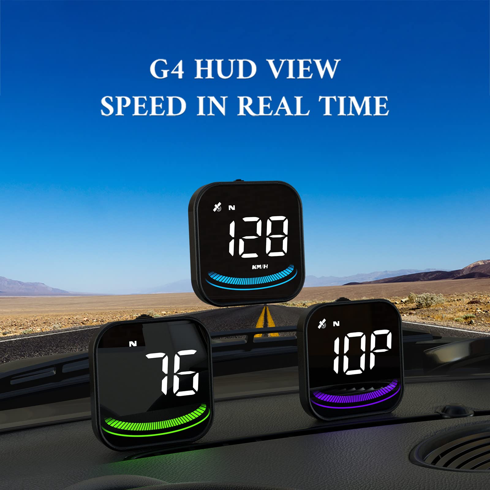 Universal GPS Speedometer & Heads Up Display (HUD) - Colorful Car HUD for All Vehicles | Real-Time Speed Tracking | Perfect for Night Driving & Road Trips (G4 Model)