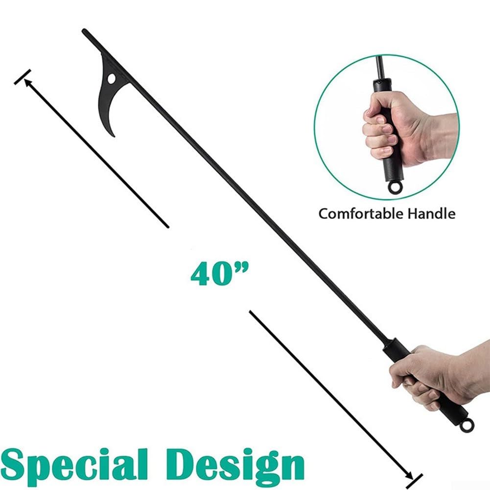 ZAMETTER Fireplace Tongs - Heavy Duty Steel Fireplace Poker & Log Grabber for Wood Stove, Coal, Open Fire - Essential Fireplace Accessories for Home Heating & Camping Use