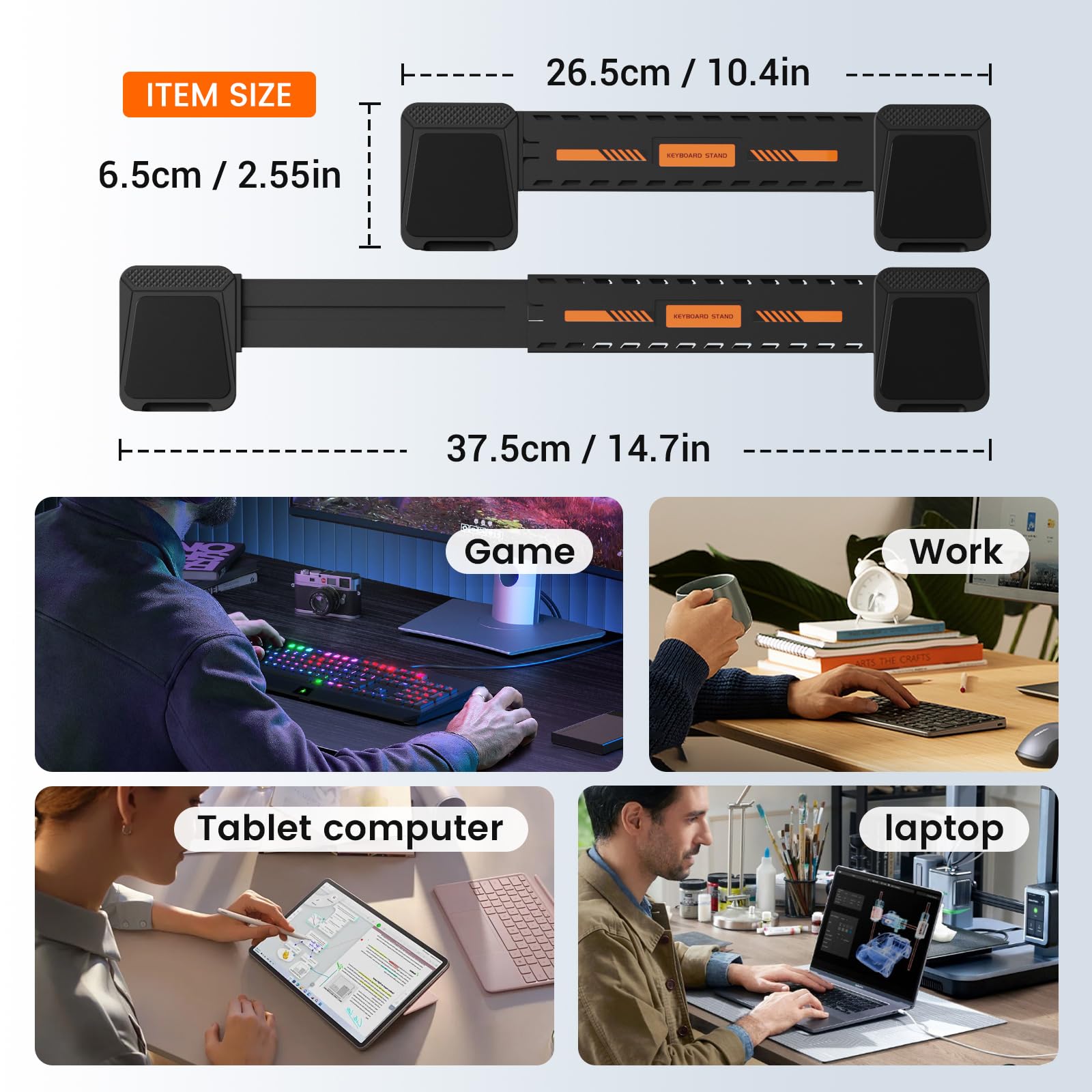 HONKID Adjustable Keyboard Stand for Apple Magic Keyboard & Flat-Back Keyboards - Ergonomic Riser for Desktop Computers - Perfect for Office, Gaming & Home Workspace Setup