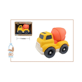 Eco-Friendly 7-Inch Biodegradable Plastic Toy Concrete Mixer Truck - Perfect for Kids' Construction Play, Sandbox Fun & Educational STEM Learning