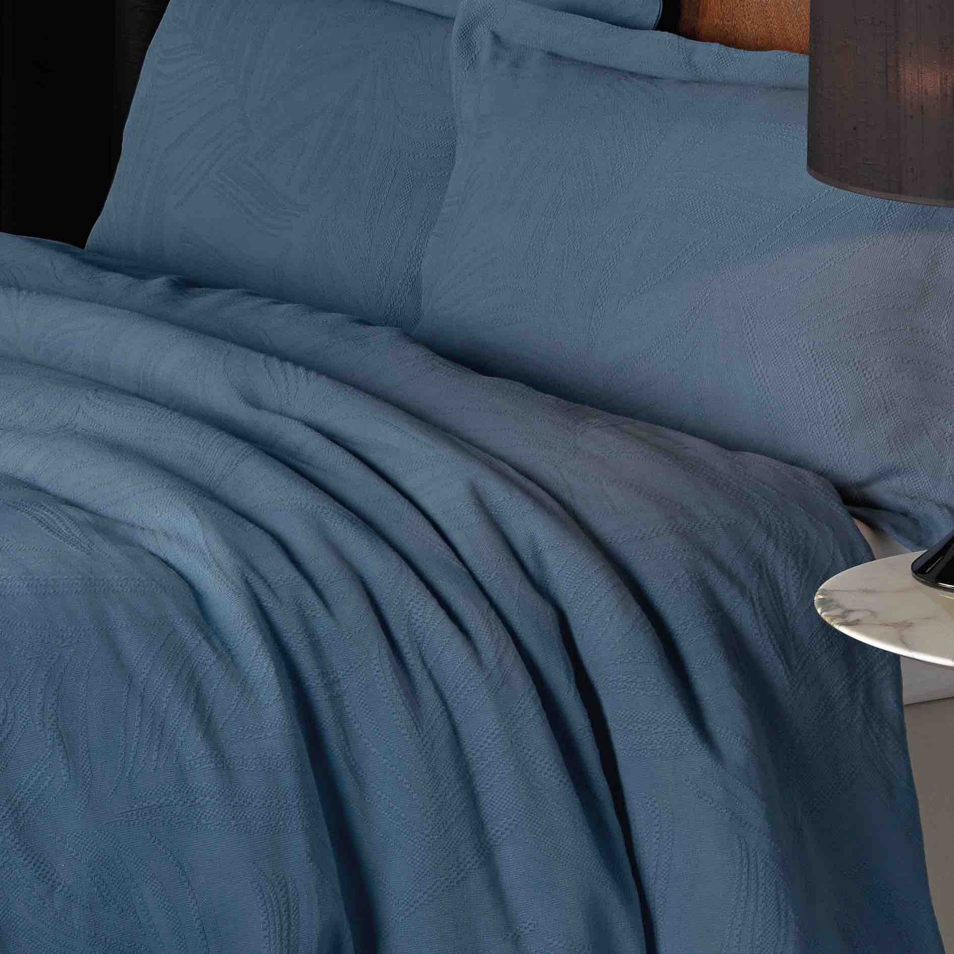 Linen Leaf Stonewash Duvet Cover Set - Soft Washed Denim Look Bedding - Perfect for Farmhouse, Coastal & Boho Chic Bedroom Decor