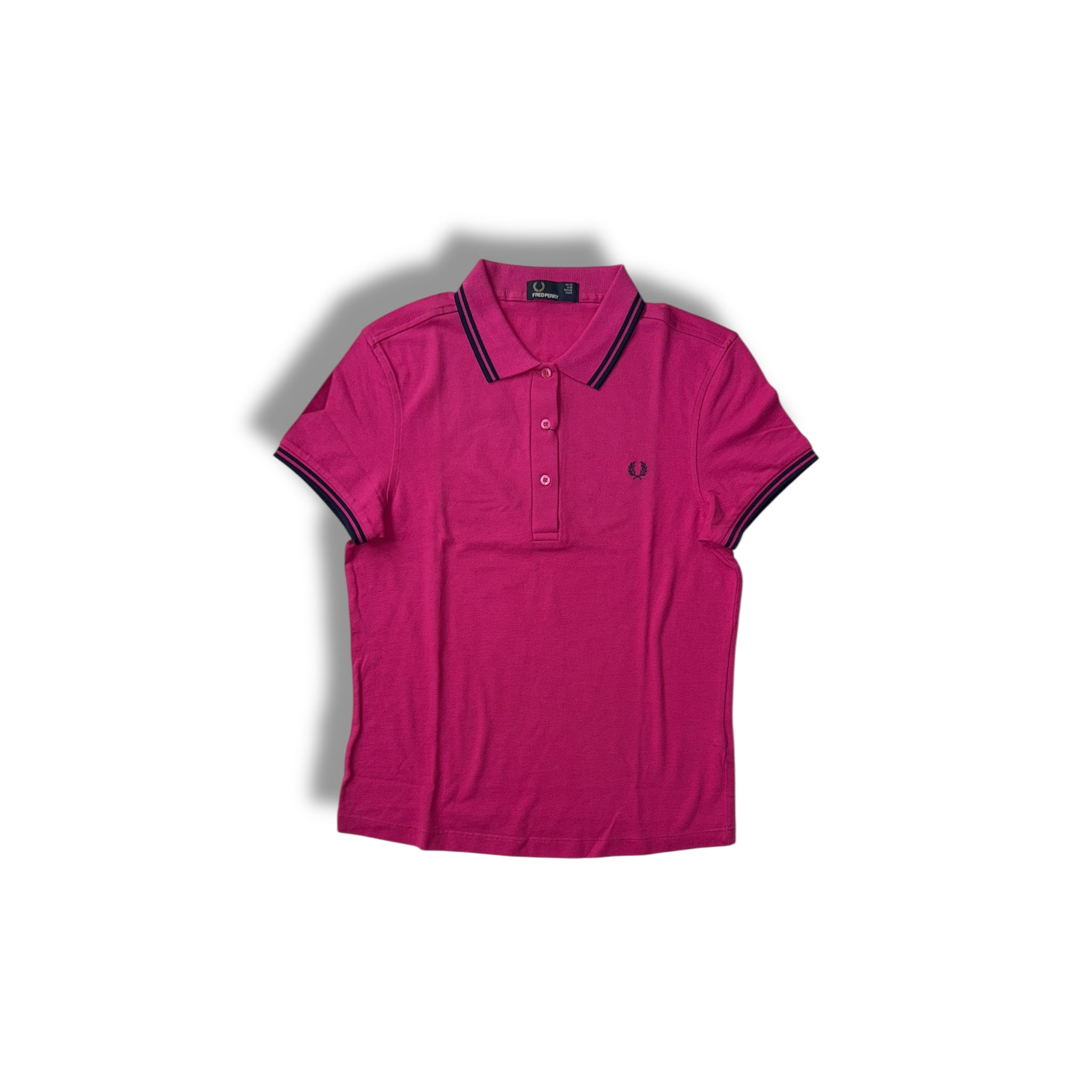 Fred Perry Women's Twin Tipped Polo Shirt - Bubblegum Pink & Navy Blue | Casual Wear, Office Outfits & Tennis Apparel