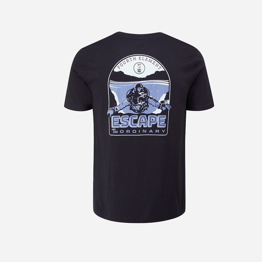 Fourth Element Escape the Ordinary Black T-Shirt for Men - Comfortable Cotton Tee for Casual Wear, Outdoor Adventures & Everyday Style