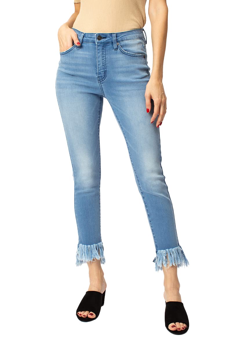 SALT TREE Women's High Rise Distressed Skinny Jeans - Ankle Length Stretch Denim Pants for Casual Wear & Night Out