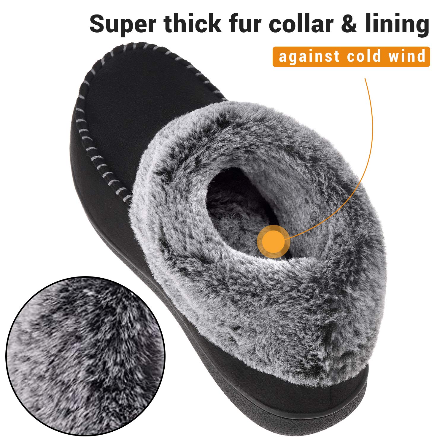 VONMAY Women's Winter Bootie Slippers - Cozy Suede Moccasin Boots with Plush Faux Fur & Memory Foam - Non-Slip Indoor/Outdoor House Shoes for Warm Comfort (Perfect for Lounging, Errands & Cold Weather)