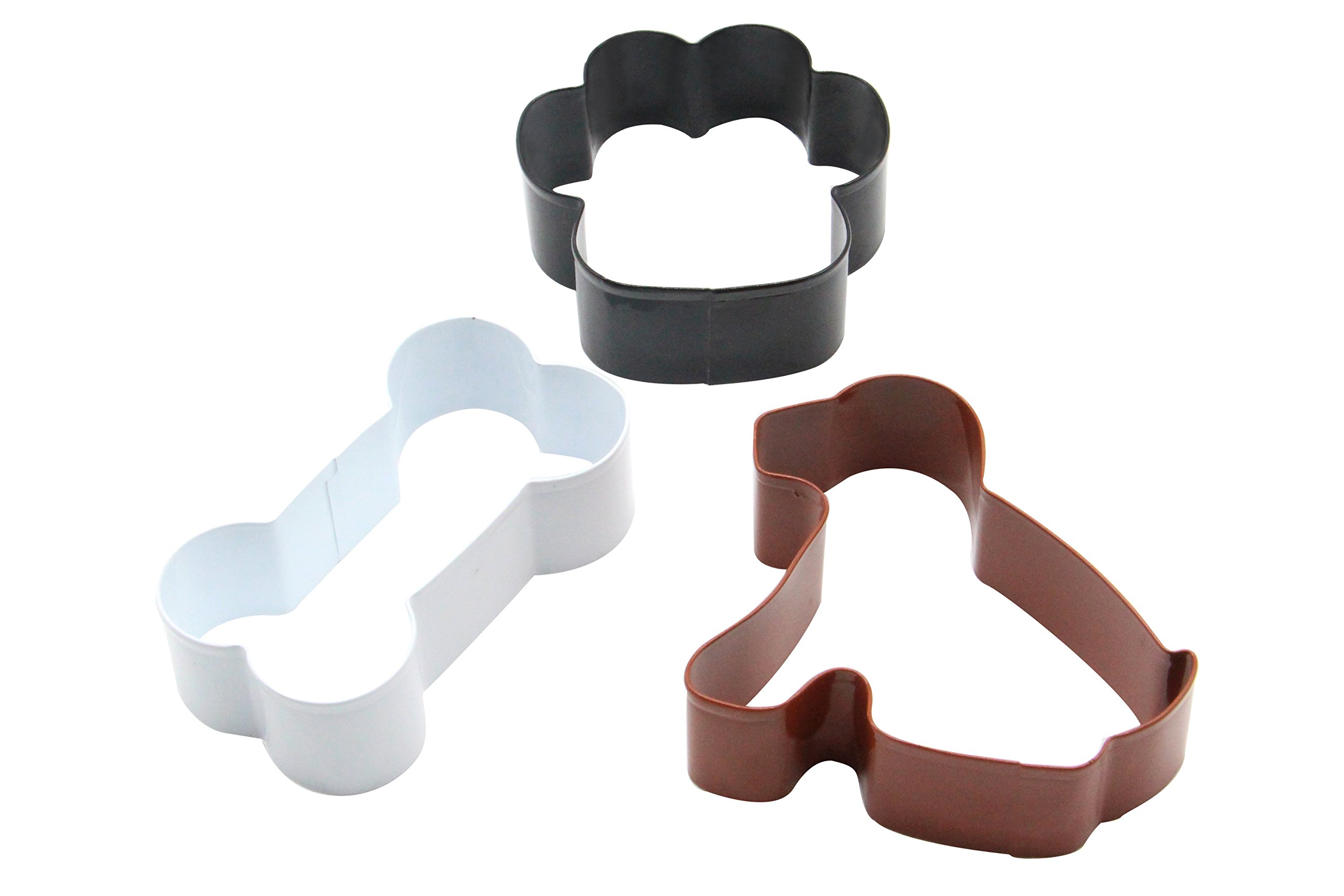 Premium Stainless Steel Dog Cookie Cutter Set - 3-Piece Dog Bone, Paw Print & Dog Shaped Cutters for Baking, DIY Dog Treats & Pet-Themed Parties