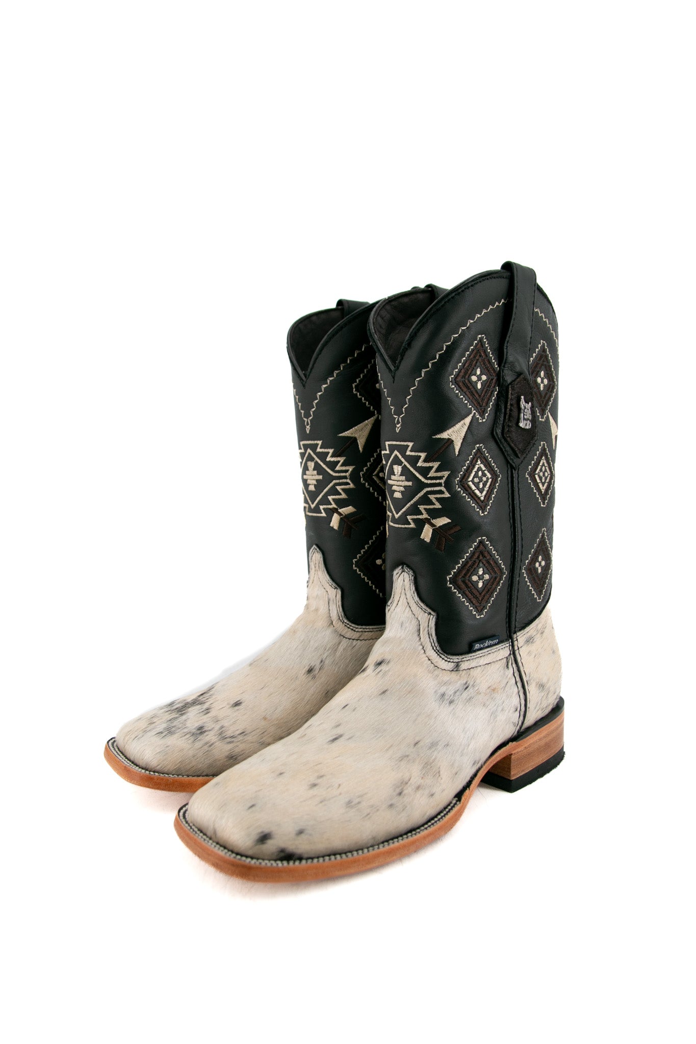Authentic Men's Cowhide Square Toe Cowboy Boots - Size 6.5 (Box CM6) - Western Style Boots for Rodeo, Country Music & Outdoor Adventures - Final Sale