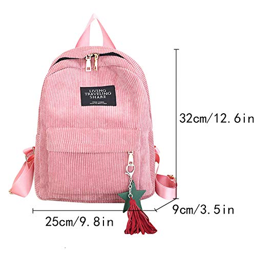Women's Small Corduroy Backpack - Stylish Casual Daypack Shoulder Bag for Work, School & Travel | Lightweight & Durable College Backpack for Everyday Use