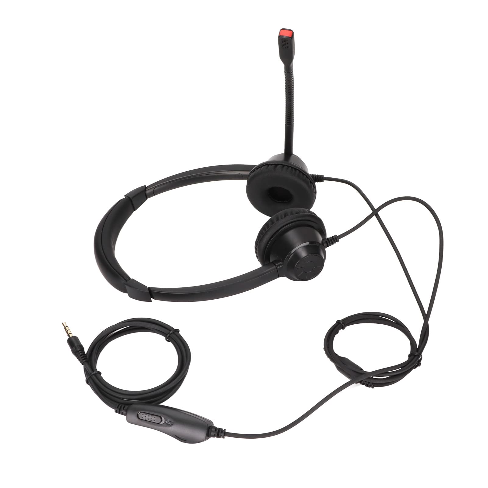 Professional Noise Cancelling Call Center Headset with 3.5mm Plug, Mute Function & Soft Earpads - Adjustable Volume Business Headphones for Office, Customer Service & Remote Work