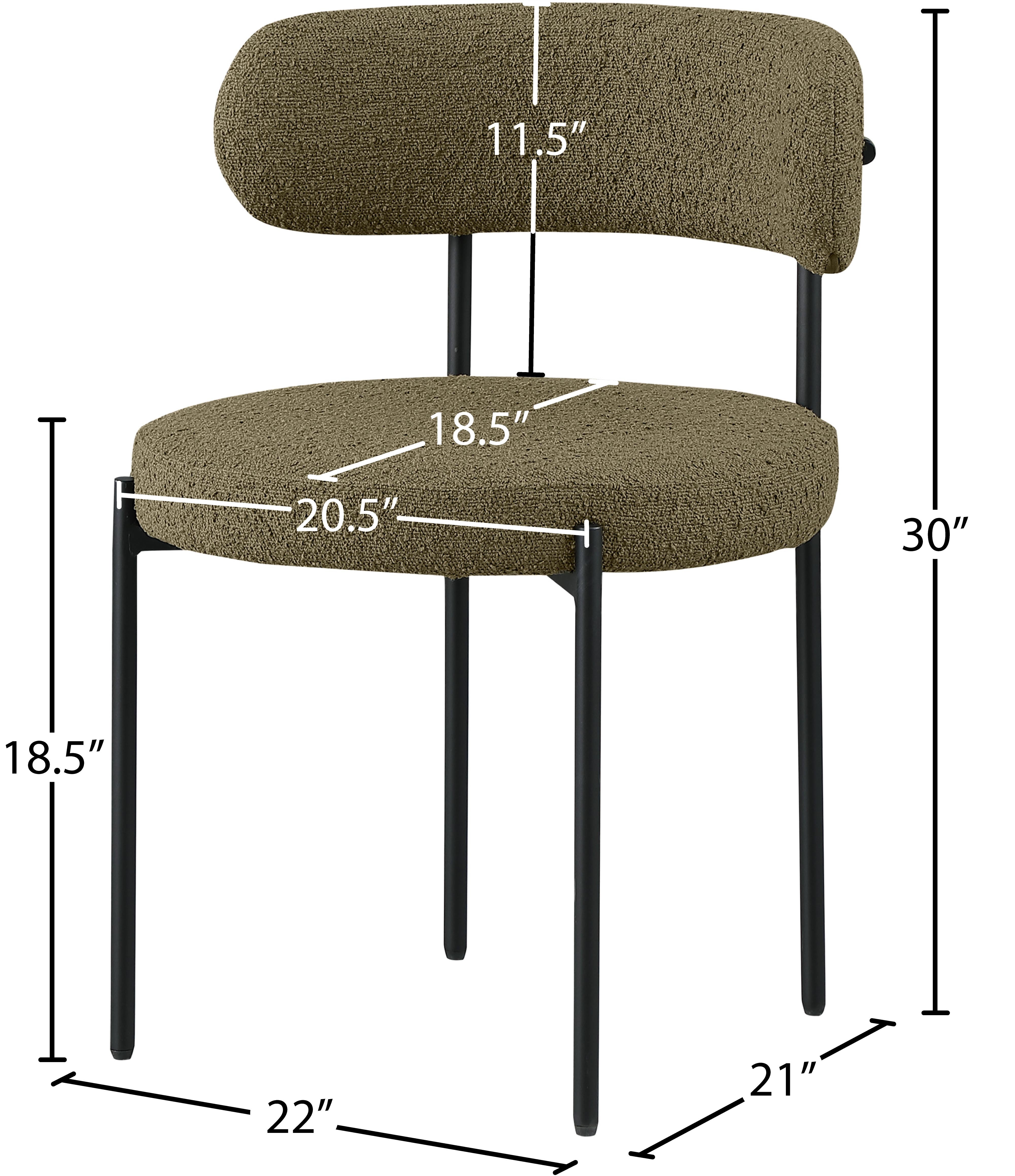 Luxury Boucle Fabric Dining Chair - Modern Upholstered Accent Chair for Dining Room, Living Room & Office - Soft & Comfortable Seat with Sturdy Metal Legs