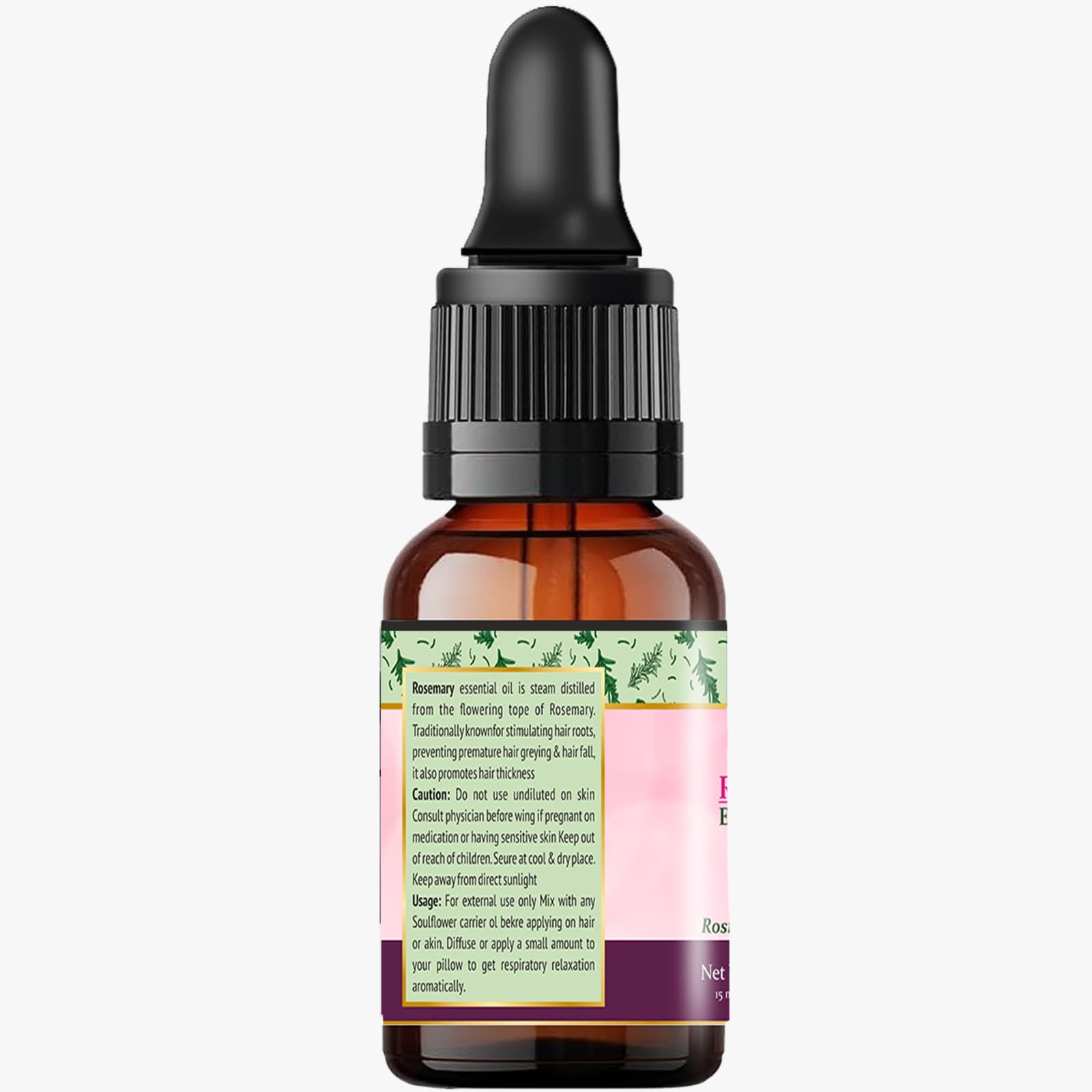 Expert Foods 100% Pure Organic Rosemary Essential Oil for Hair Growth & Thickness | Natural Hair Fall Control & Scalp Treatment | Skin Care & Aromatherapy Oil (15ml) - Perfect for DIY Hair Masks, Massage & Relaxation