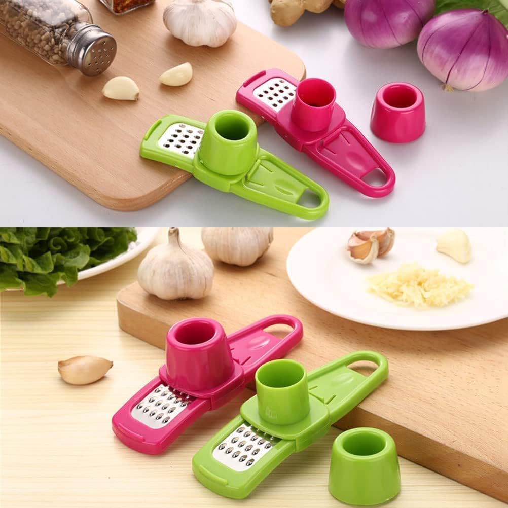 Blossom Creation Garlic Ginger Grater - Plastic Chopper for Kitchen - Multi-Color (Buy One Get One Free) - Perfect for Grating Garlic, Ginger & Spices for Cooking, Baking & Meal Prep