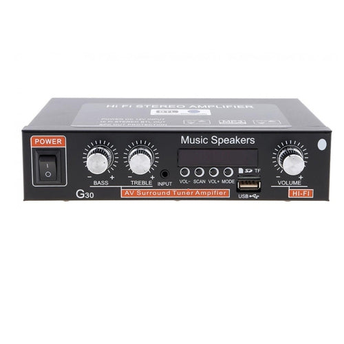 G30 HiFi Bluetooth Car Audio Power Amplifier with FM Radio, SD/USB/DVD/MP3 Support & Remote - for Car, Motorcycle, Home & Outdoor Parties