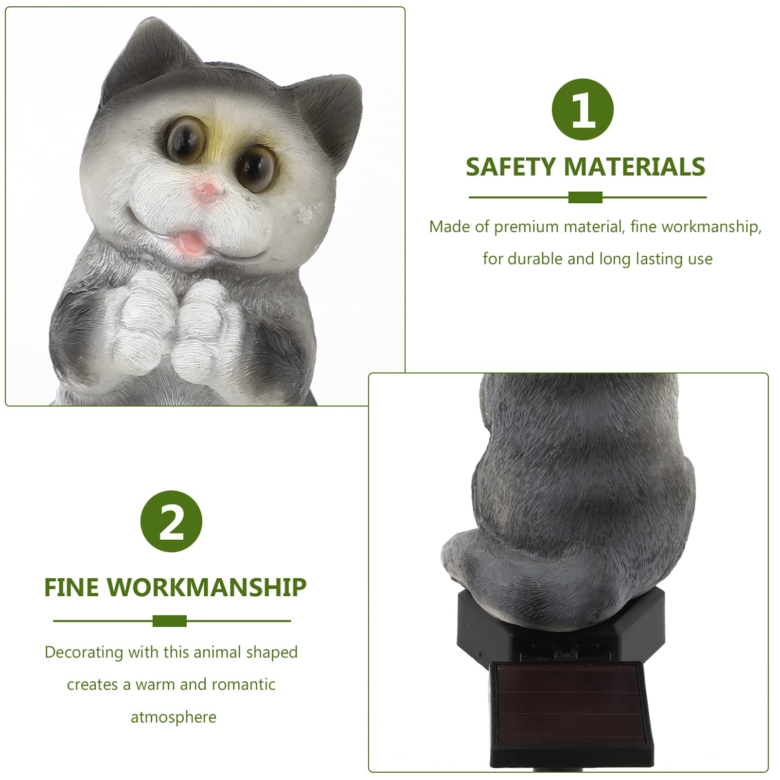 Solar Garden Lights Outdoor - LED Cat Stake Lights for Pathway & Landscape Decoration | Waterproof Solar Powered Animal Statue Yard Decor | Perfect for Garden, Patio, Walkway & Backyard Lighting