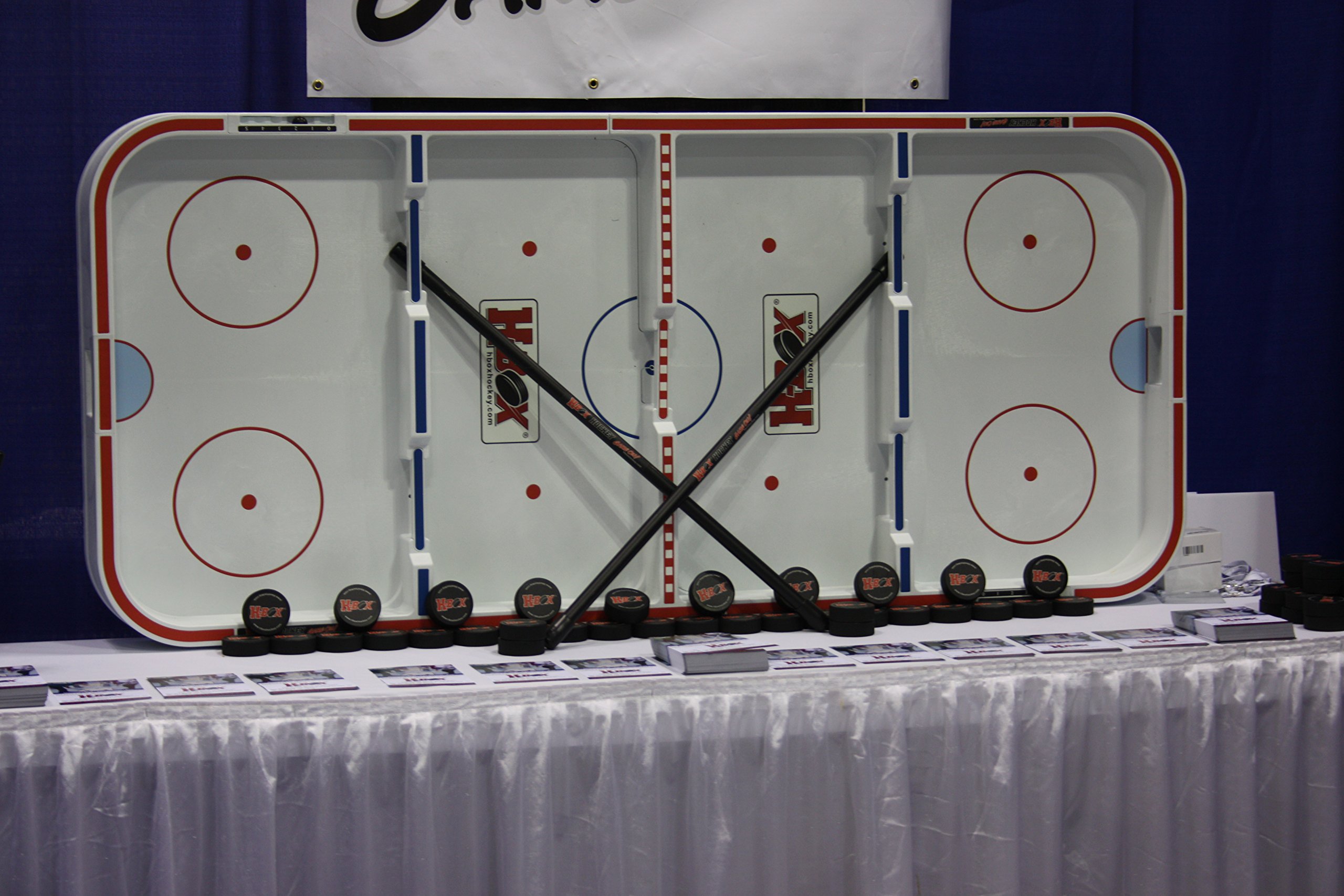 Universal Youth Box Hockey Game Set with Fiberglass Sticks & Real Puck - Perfect for Indoor Gym Class & Backyard Play